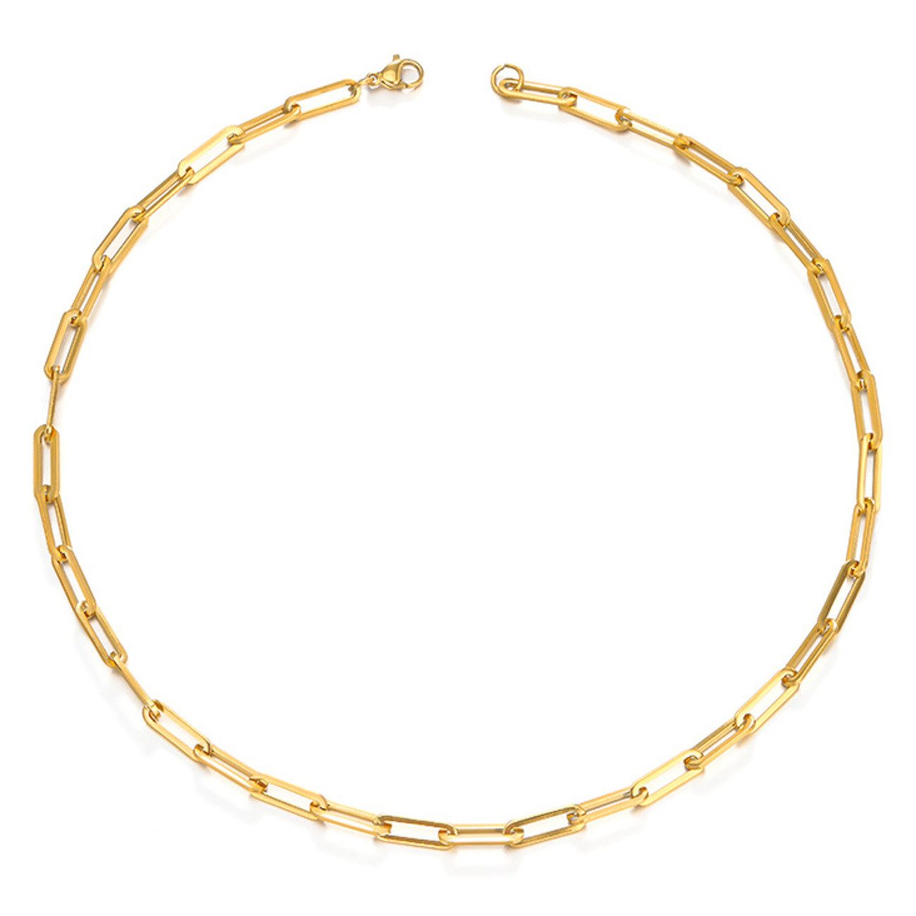 KARMA Edelstahlkette Halskette Damen Edelstahl Gold 50 cm Kette Gliederkett günstig online kaufen