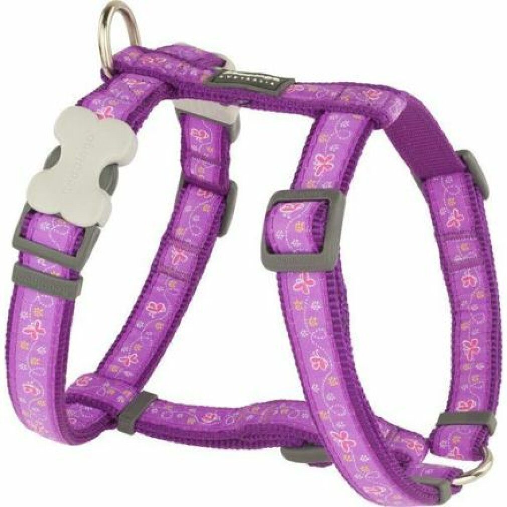 Red Dingo Hunde-Halsband Gurtzeug RD 15 mm x 36-54 cm - Schmetterling Lila