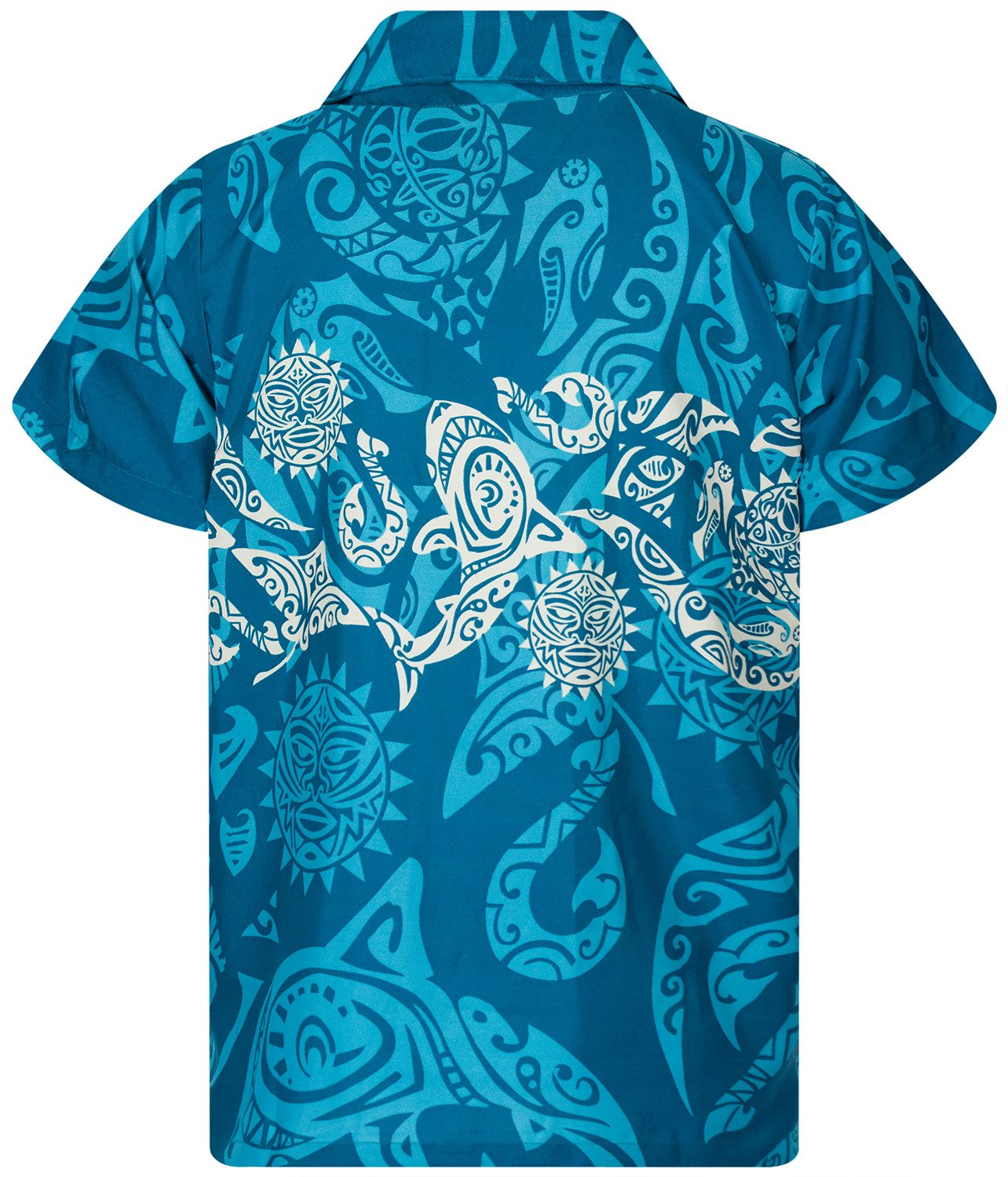 King Kameha Hawaiihemd Maori Chest Funky Hawaii-Hemd Herren Kurzarm Front-Tasche Unisex