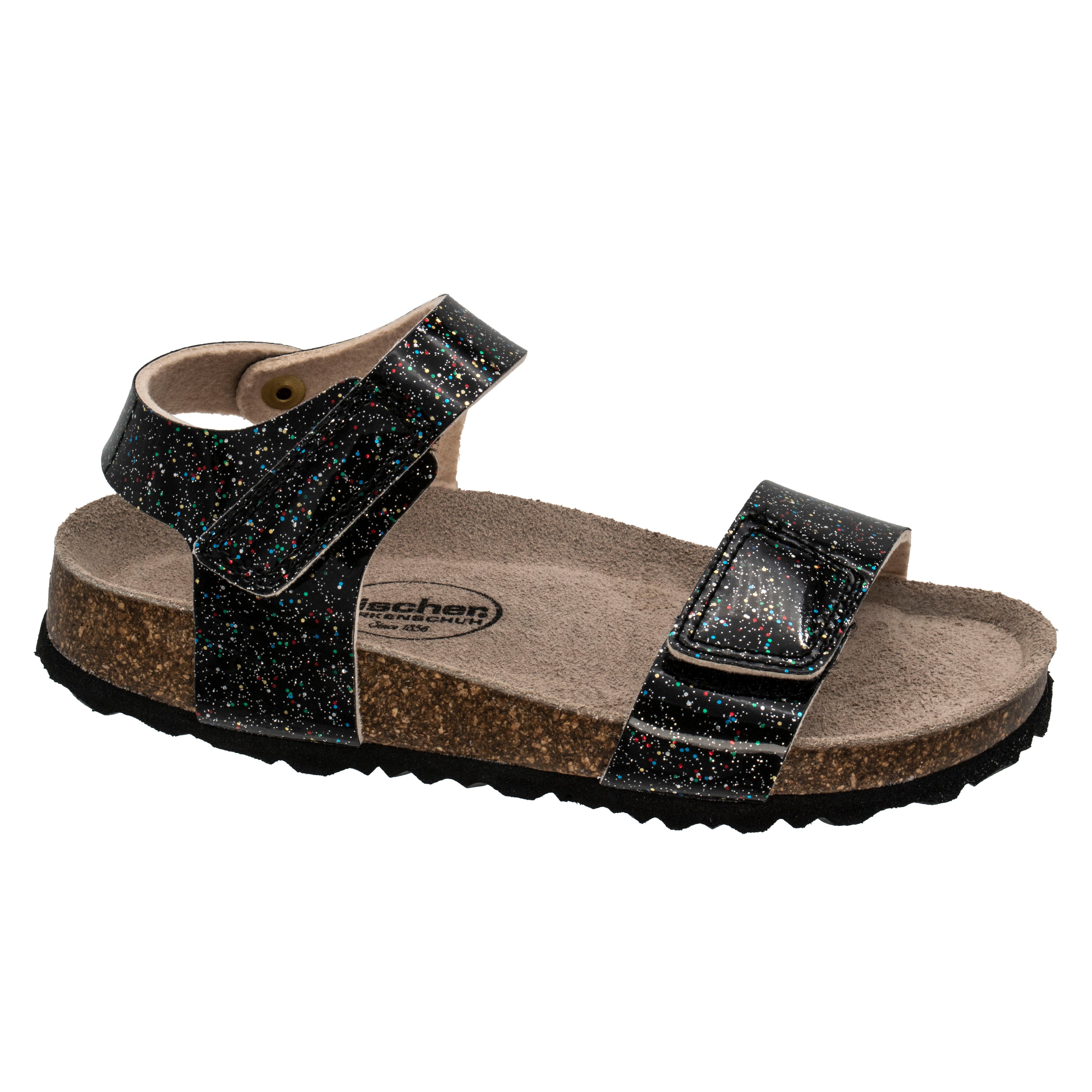 Fischer-Markenschuh Hawaii Sandalette aus Vegano (Lederimitat), Fleecefutter, gepolstertes Lederfußbett