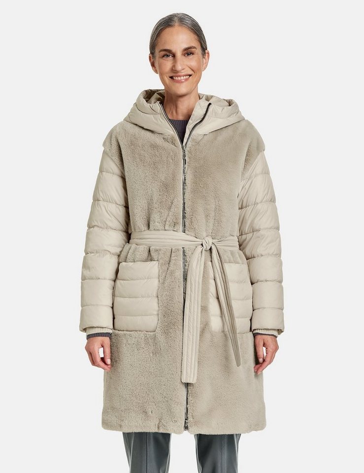 GERRY WEBER Winterjacke Modischer Mantel mit Material-Patch