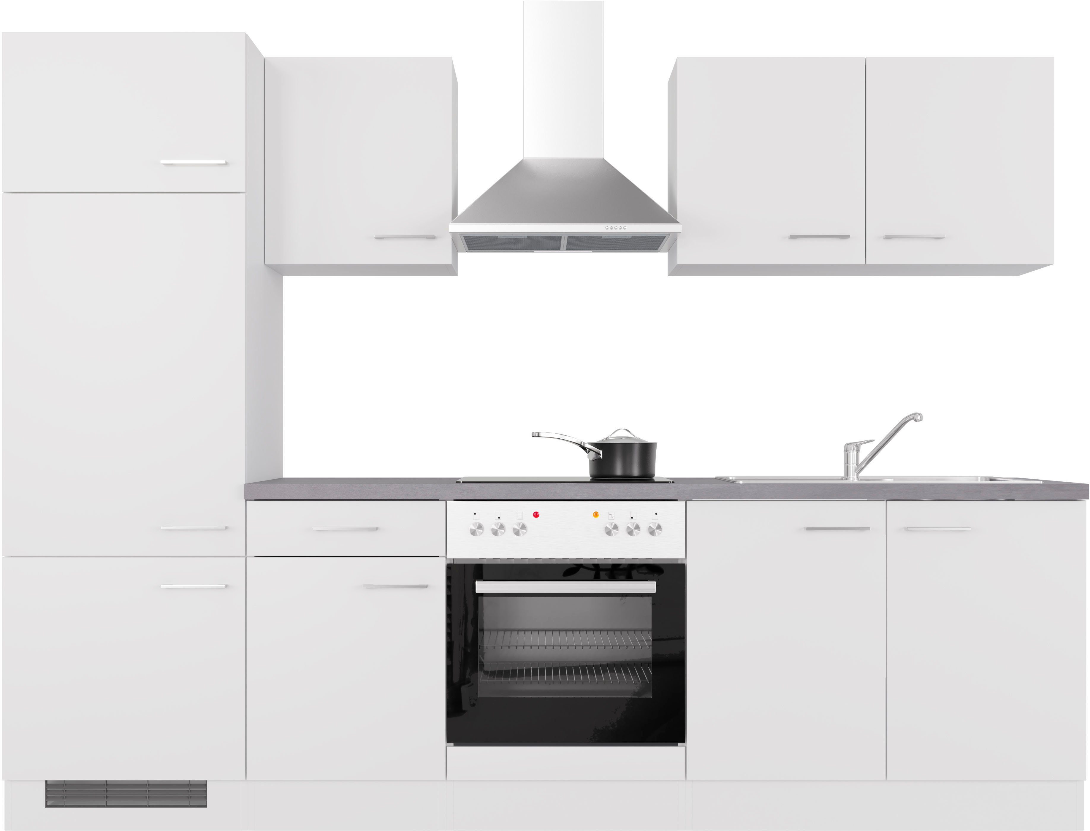 Flex-Well Küchenzeile Kopenhagen, wahlw. mit E-Geräten, Breite 270 cm, viele Farbvarianten erhältlich