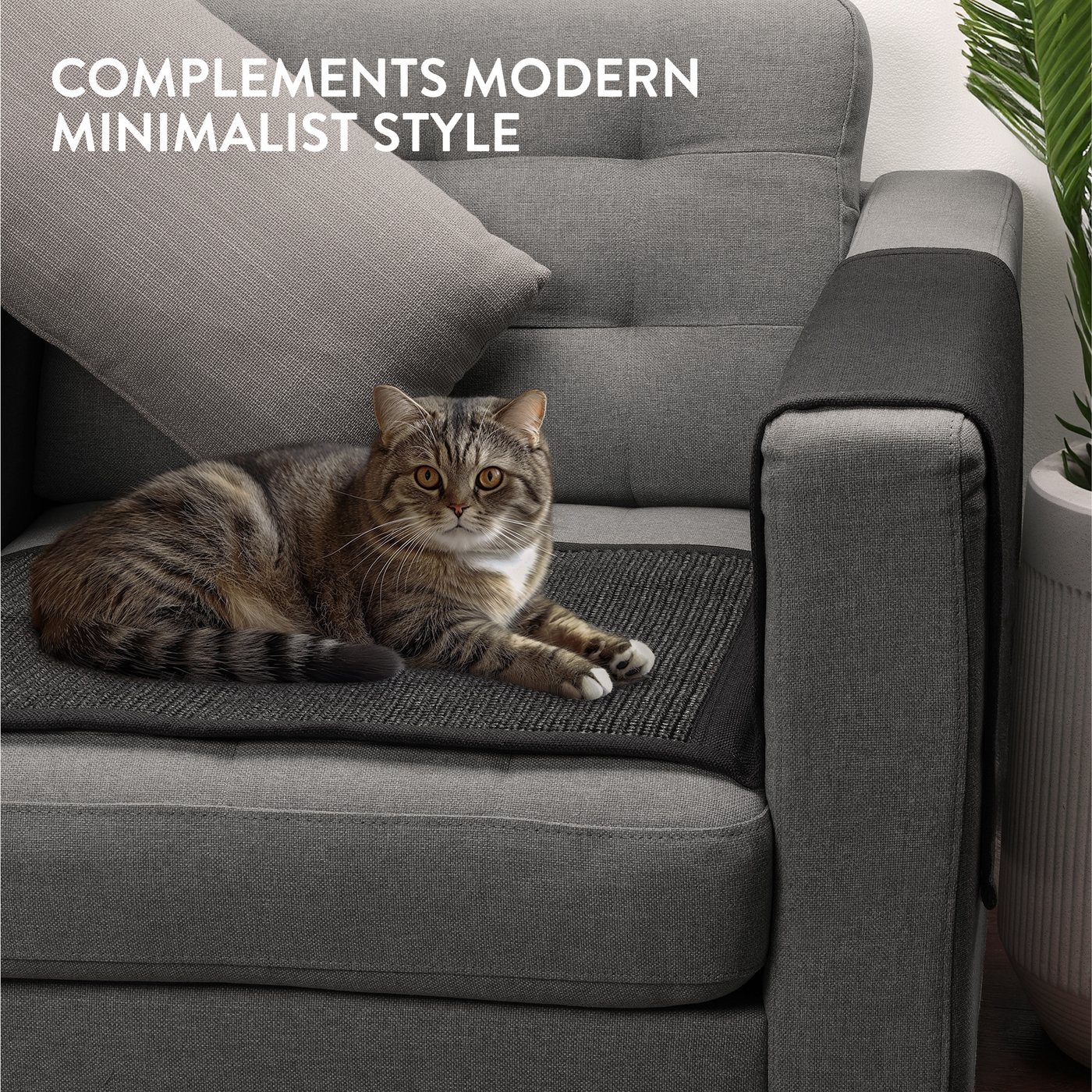 Thumbnail - Navaris Kratzpappe Katzen Kratzmatte Kratzschutz Sofa - Kratzteppich 130x45 cm schwarz, (1-tlg)