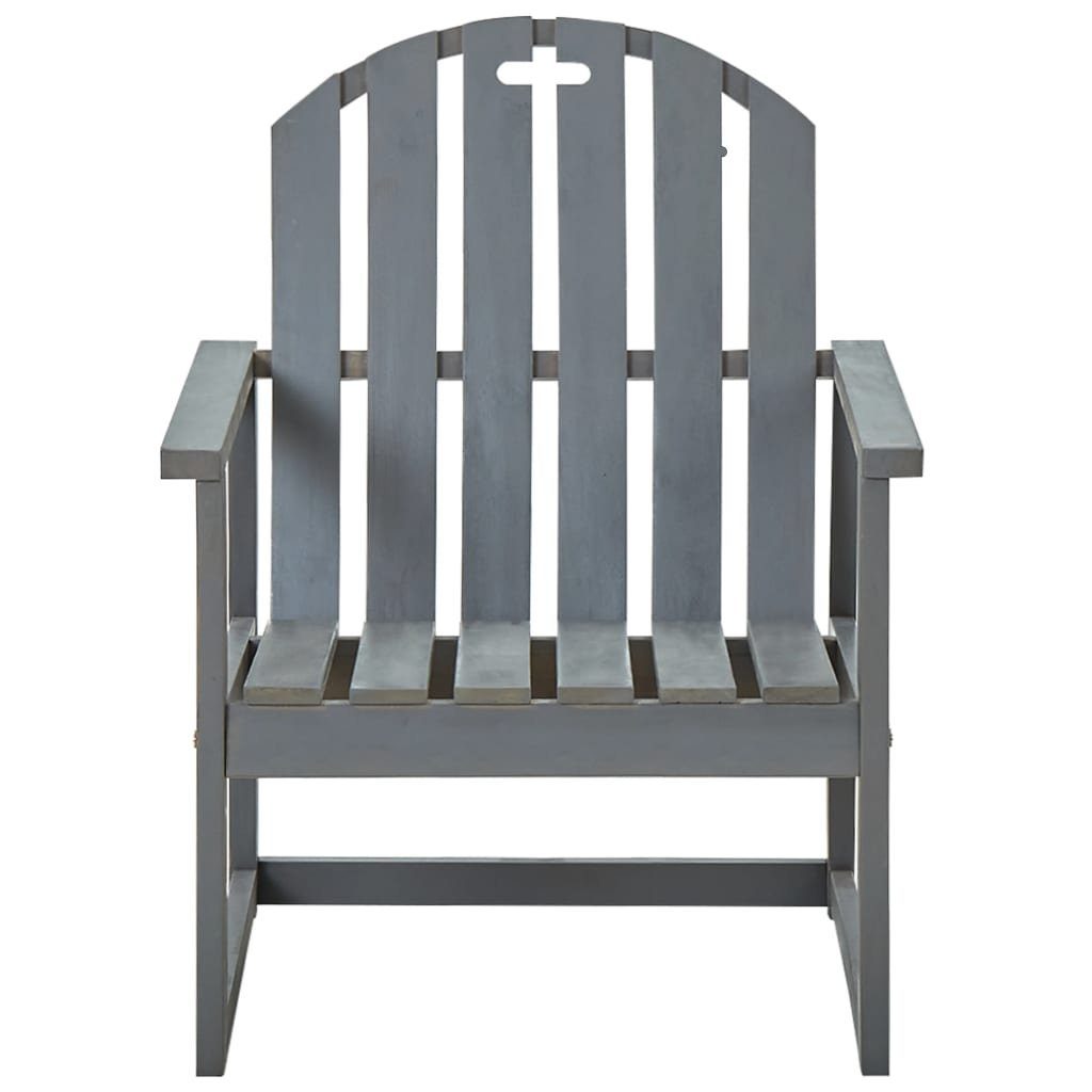 vidaXL Gartenstuhl Garten-Armlehnstühle 2 Stk. Grau Massivholz (2 St)