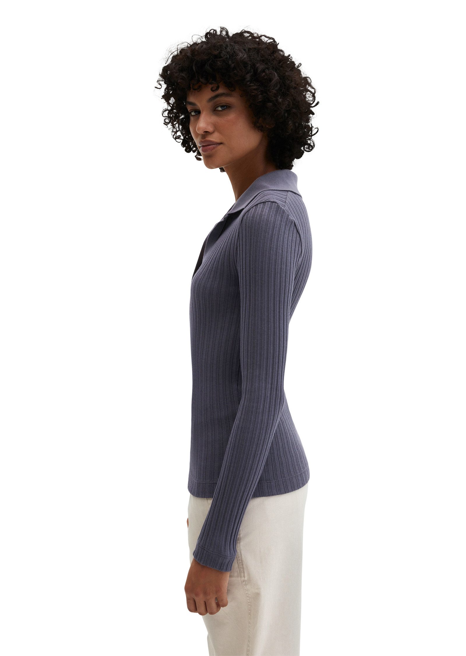Marc O'Polo Langarm-Poloshirt mit TENCEL™ Modal