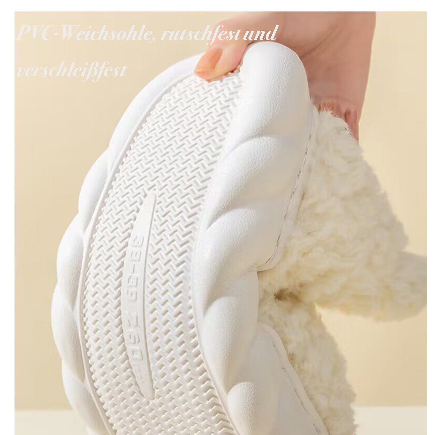 Damen Warme Winterschuhe Mode Hausschuhe Weiß Stiefel Gestrickte Daisred Hausschuhe Plüsch
