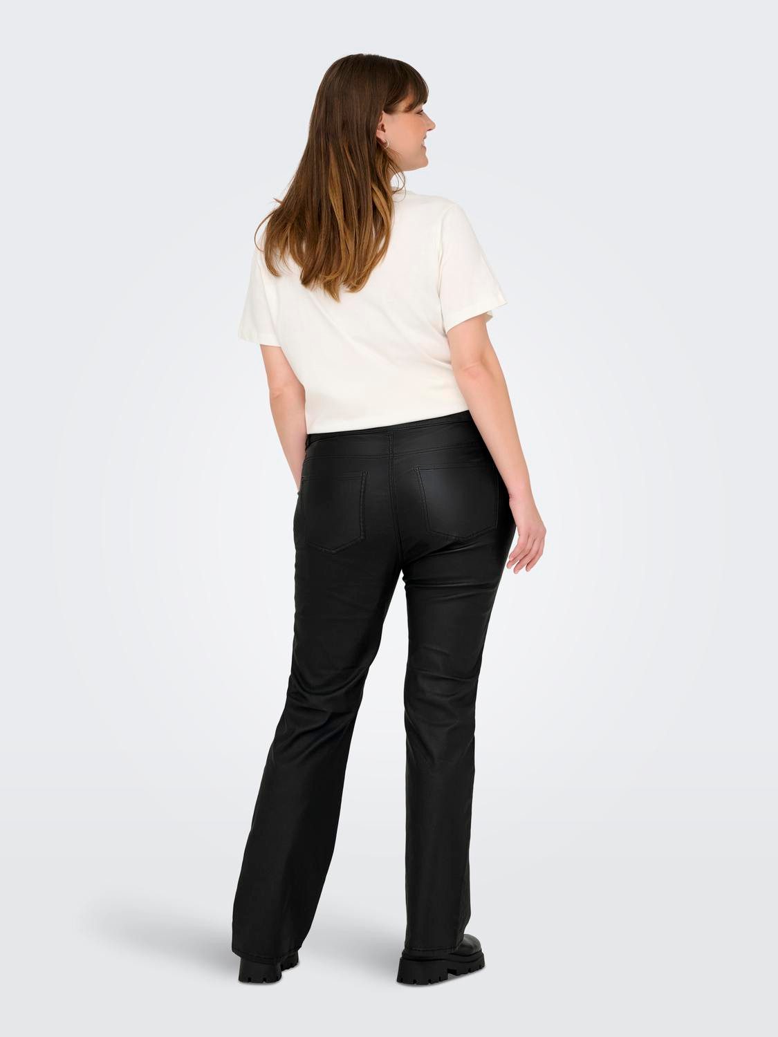 ONLY CARMAKOMA Lederimitathose CARBLUSH MID FLARED günstig online kaufen