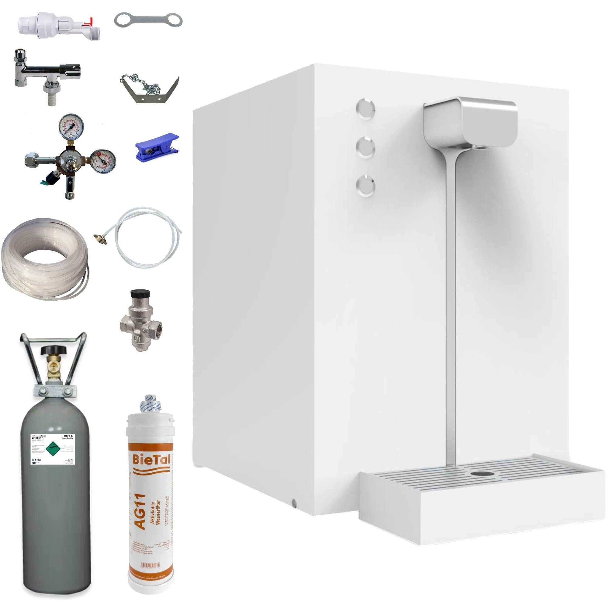 BieTal Wassersprudler Premium Sprudelwasser Wasser Anlage Italbedis Flux 30 Plus Komplettset, (Set, 37-tlg), Sprudelwasseranlage Trinkwasser Wasserspender