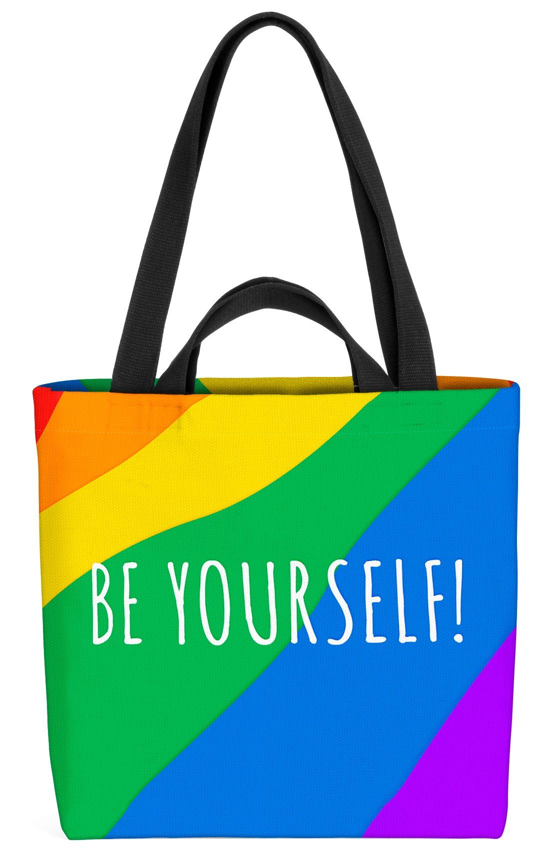 Be LGBTQ Self Gay VOID Schriftzug (1-tlg), parade club Your pride Pride flag Motto Henkeltasche