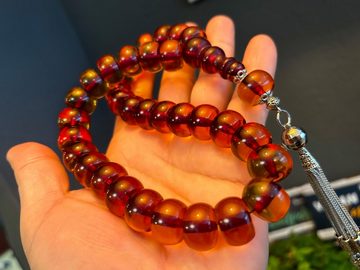 TesbihBid Kettenanhänger Gebetskette Tesbih Misbaha Tasbeeh Amber Prayerbeads Rosary Faturan 33