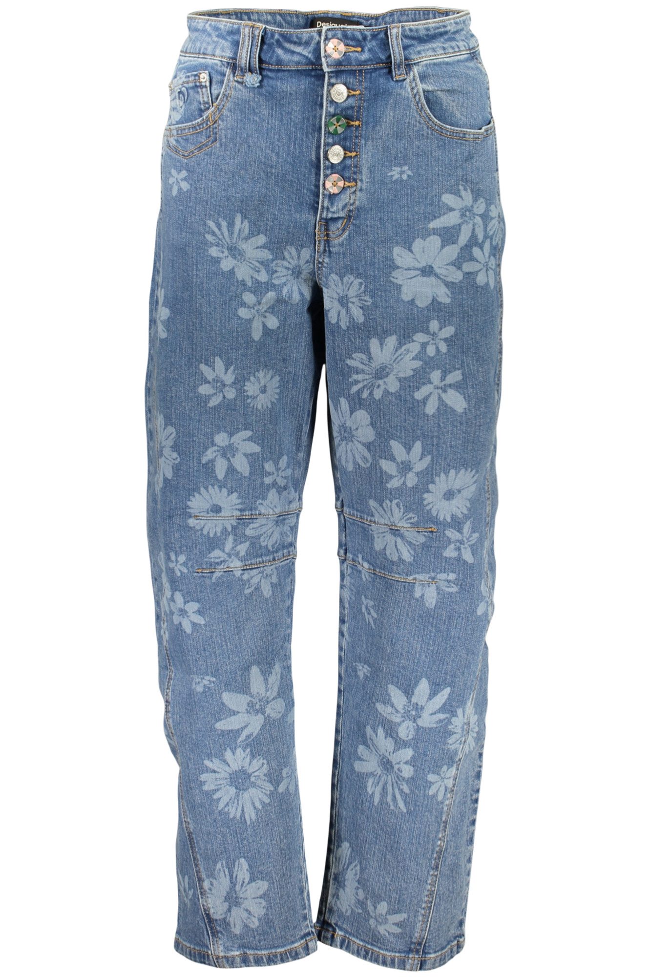 Desigual 5-Pocket-Jeans Stylische Damen Jeans Blau - Moderne Details & Komfort