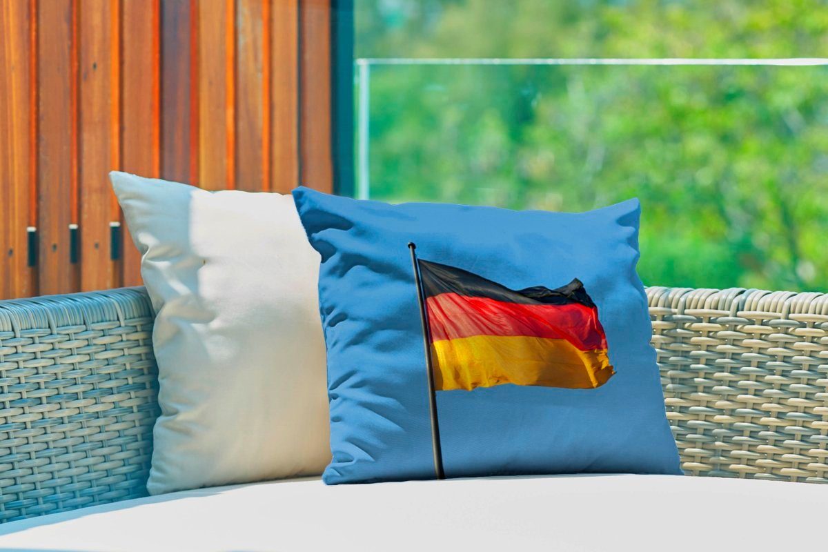 MuchoWow Dekokissen Foto Outdoor-Dekorationskissen, Kissenhülle Polyester, der deutschen Flagge, Dekokissenbezug