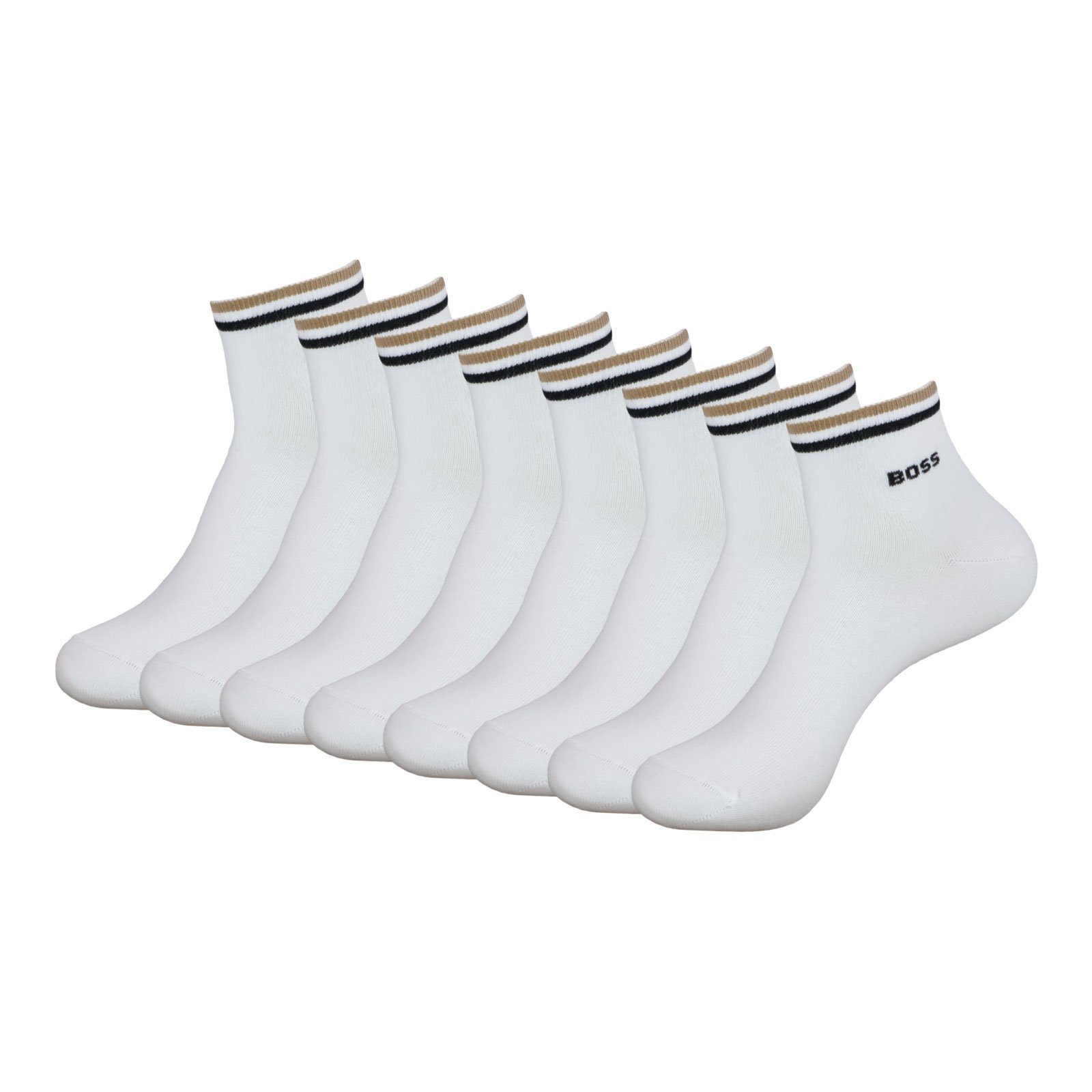 BOSS Kurzsocken SH Socks Stripe CC (4-Paar) mit BOSS Logo am Bund günstig online kaufen