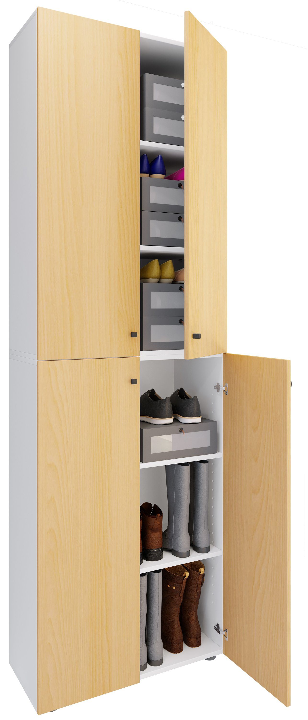 VCM Schuhschrank XL Holz Großer Schuhschrank Schuhkommode Lona 6