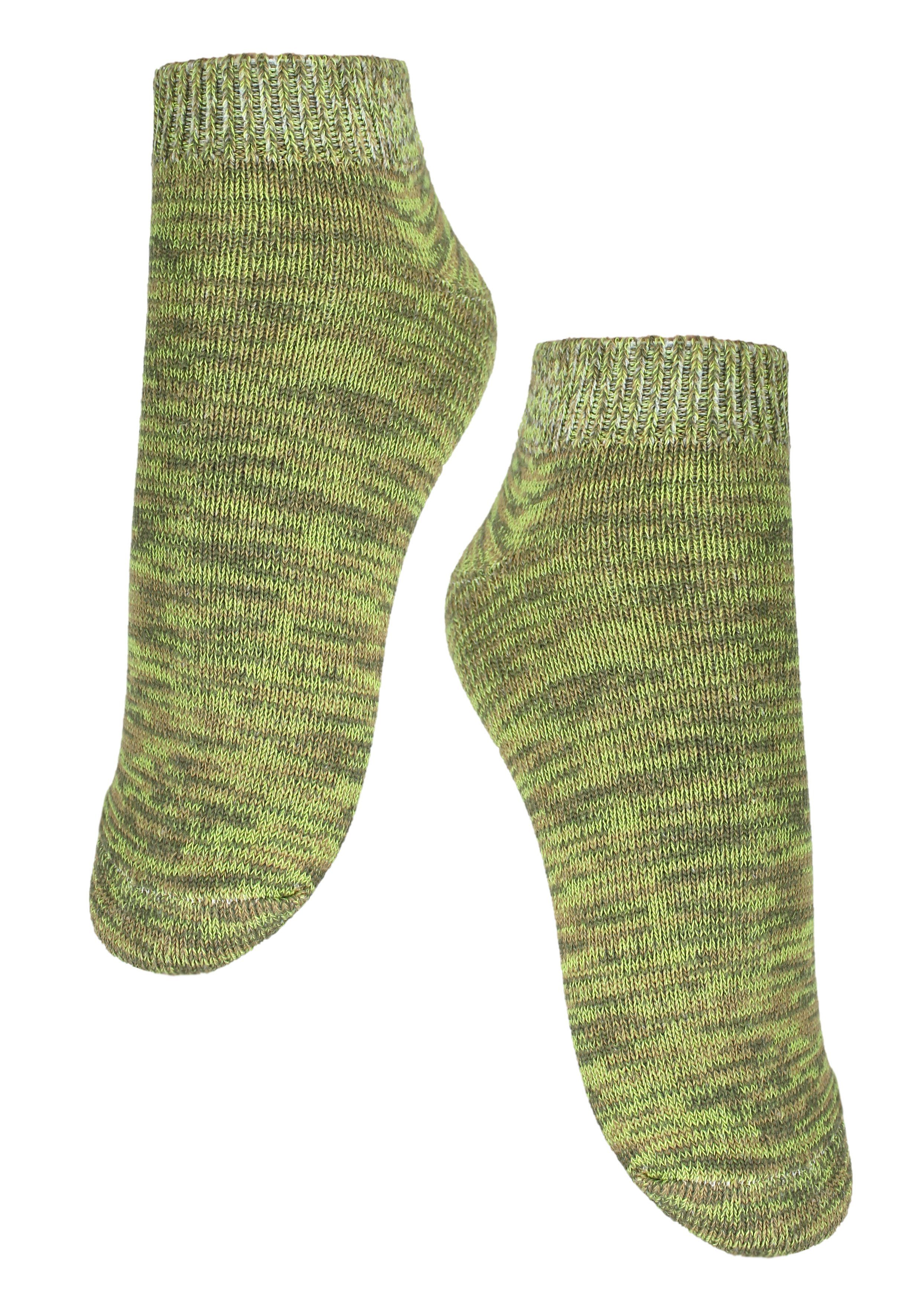 Rogo Socken Mouline (2-Paar) im Doppelpack grün | Socken