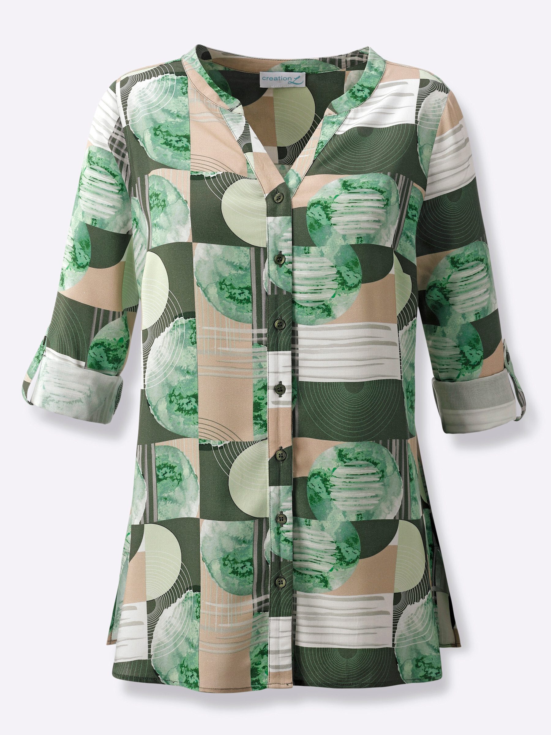 creation L Klassische Bluse Longbluse Langarm