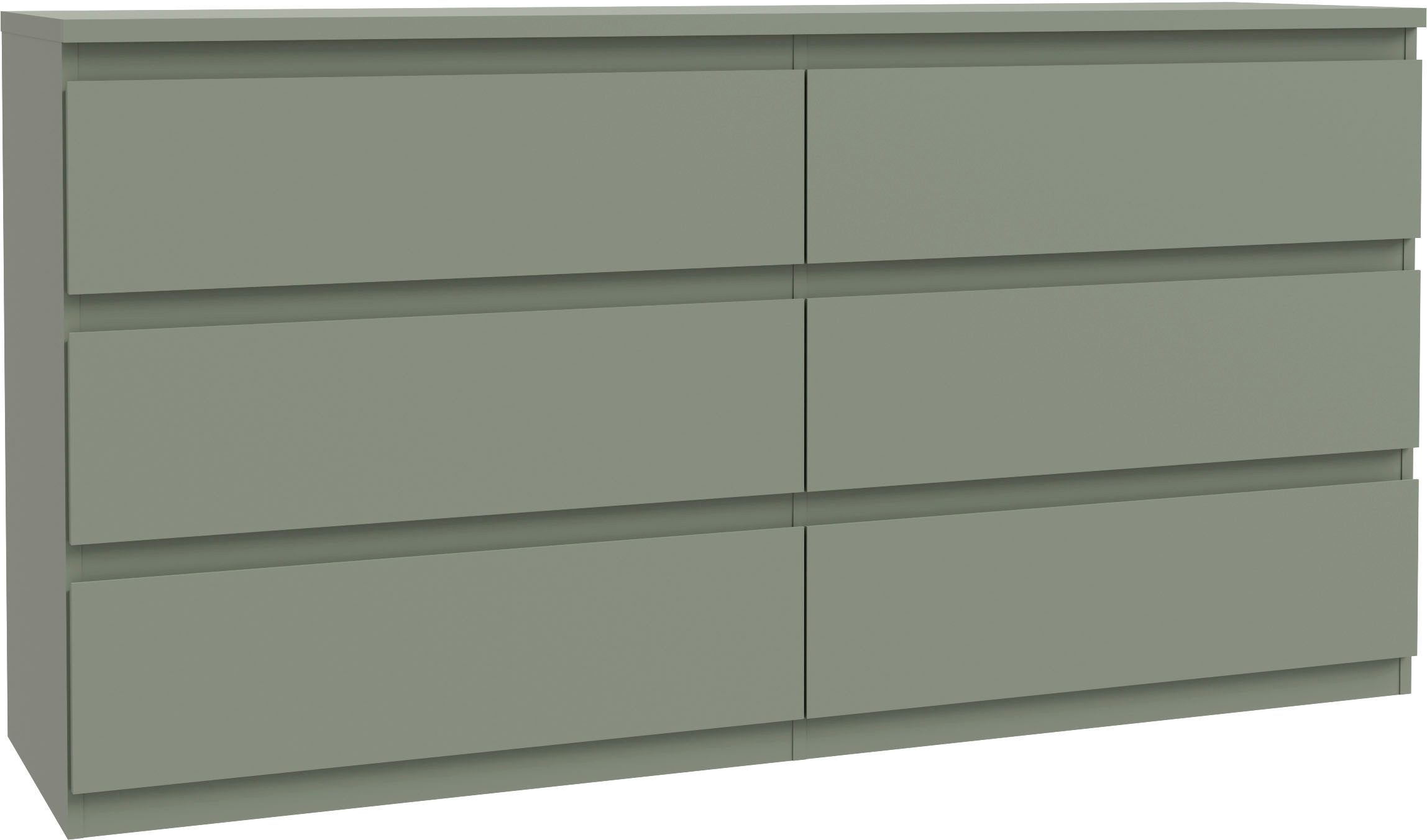 FORTE Kommode Edmore, große Kommode, grifflose Front, Stauraum, 6 Schubladen