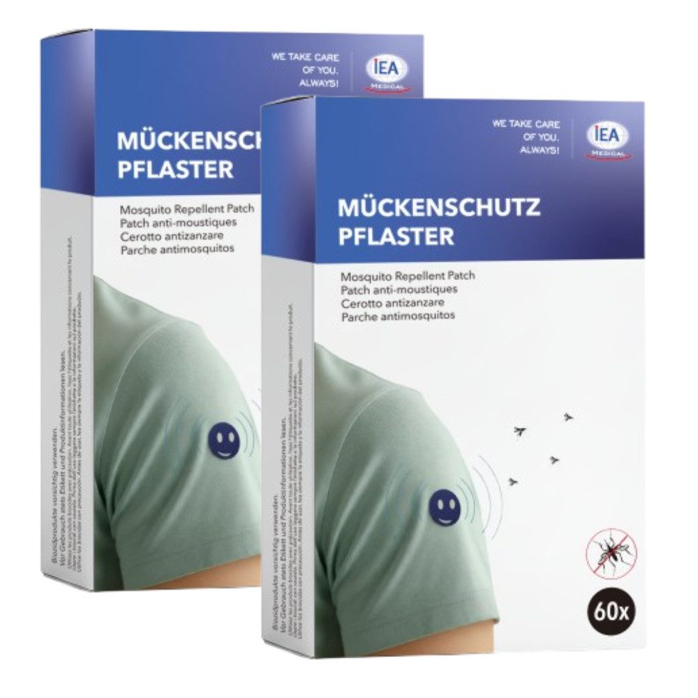 IEA Medical Insektenstichpflaster Mückenschutzpflaster Kinder (Multipack, 120 St., 2 x 60 Stück), Mückenschutz ohne Spray, Citronella Sticker, Reiseapotheke & Outdoor