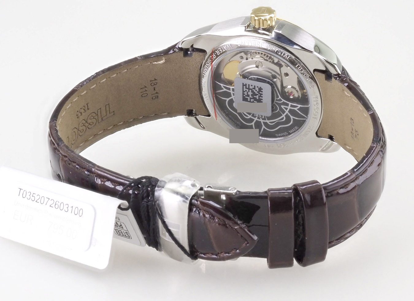 Tissot Automatikuhr schweizer Damen Uhr 33 mm Ø T0352072603100 Powermatic 80 Powermatic 80, Saphirglas, Glasboden, Gangreserve bis 80 Std.