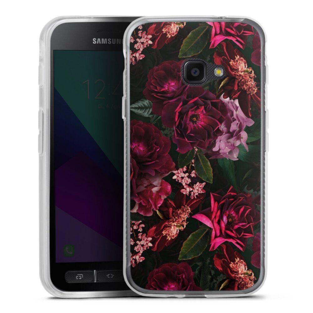 DeinDesign Handyhülle Rose Blumen Blüte Dark Red and Pink Flowers, Samsung Galaxy Xcover 4 Silikon Hülle Bumper Case Handy Schutzhülle
