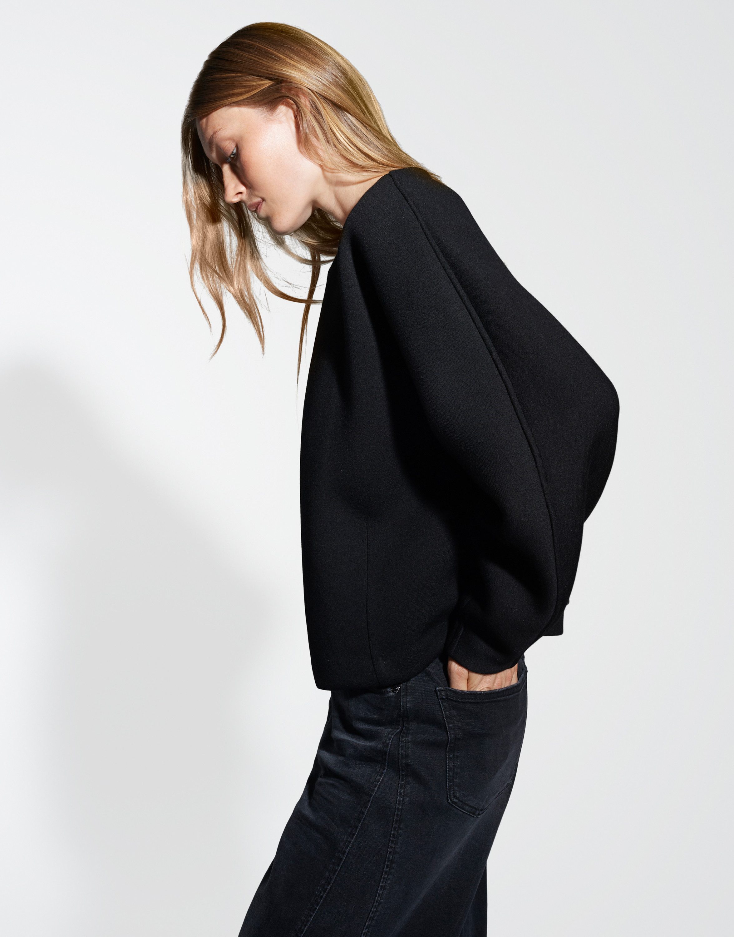 OPUS Sweater GEMURI Boxy aus Scuba Sweat