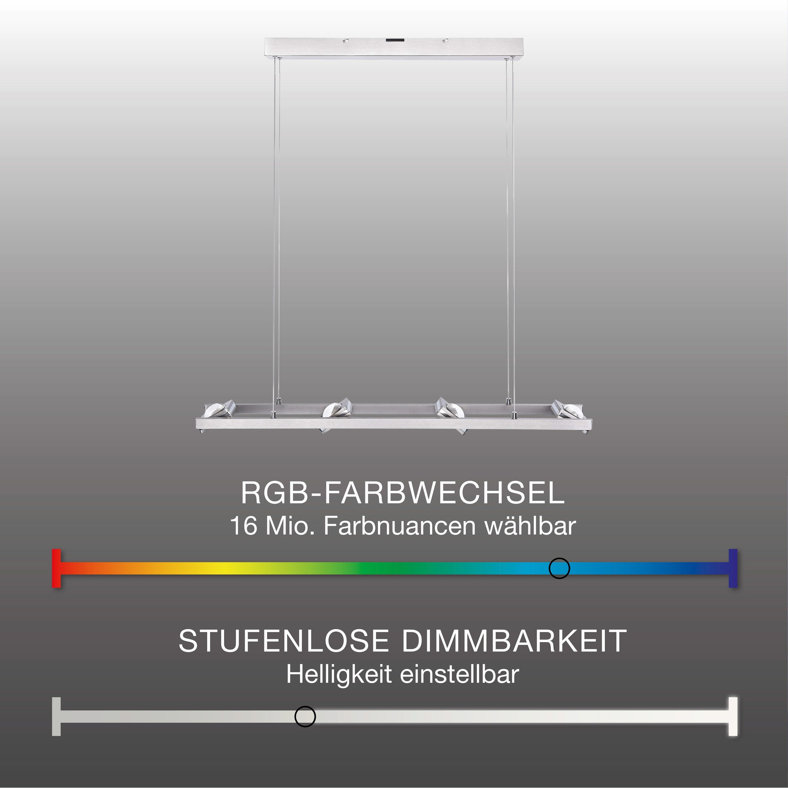 Fernbedienung with Smarte Home, APP Paul Neuhaus mit Q-FISHEYE Home, Leuchtmittel, LED LED-Leuchte Dimmfunktion, Pendellampe Works Smart Alexa, Smart RGB+W-Farbregelung, Pendelleuchte Memoryfunktion,