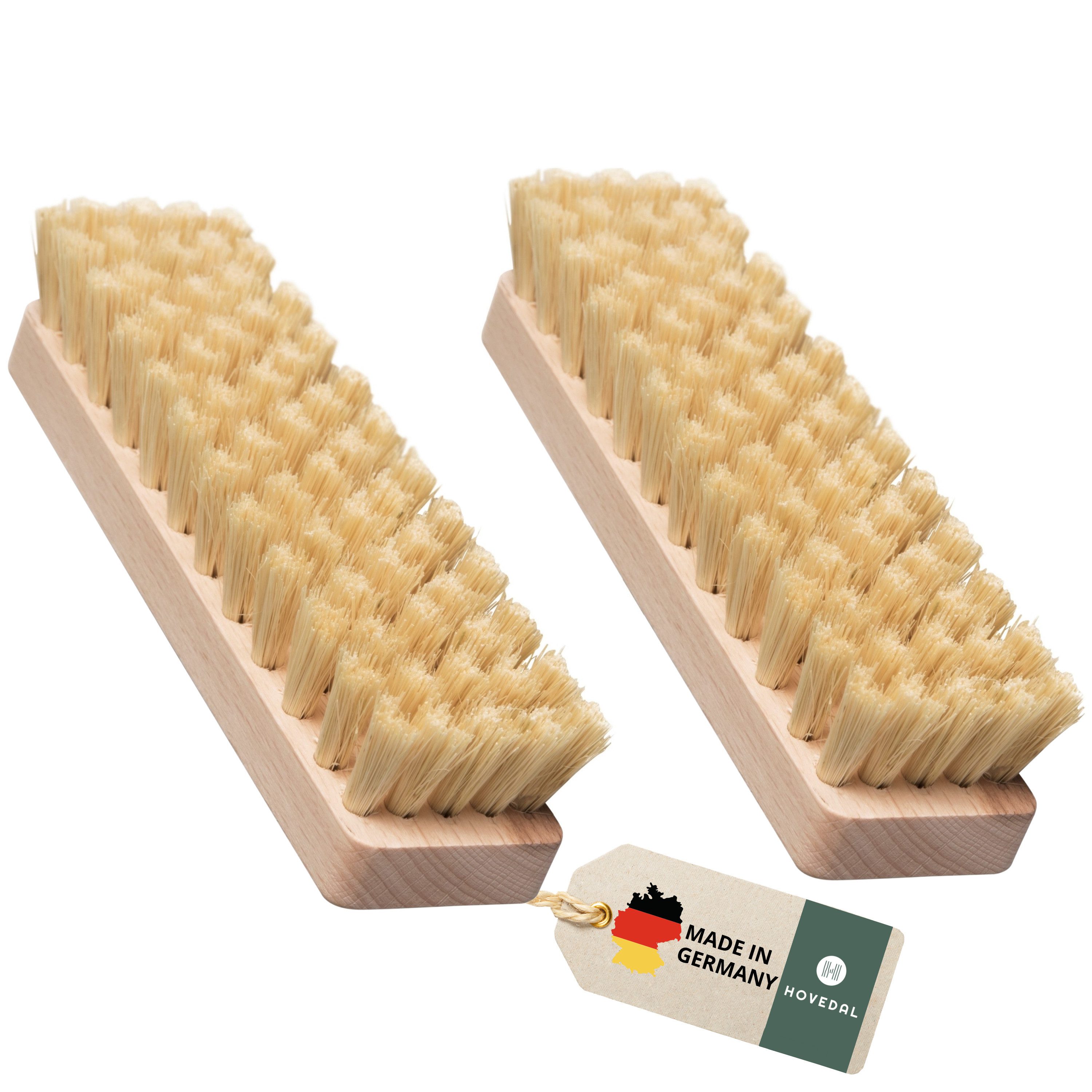 Hovedal Reinigungsbürste 2er Set Scheuerbürste, Scheuerbürsten aus Holz mit Naturborsten, Scheuerbürsten, Wurzelbürsten, Hand Schrubber Wurzelbürste, Putzbürste