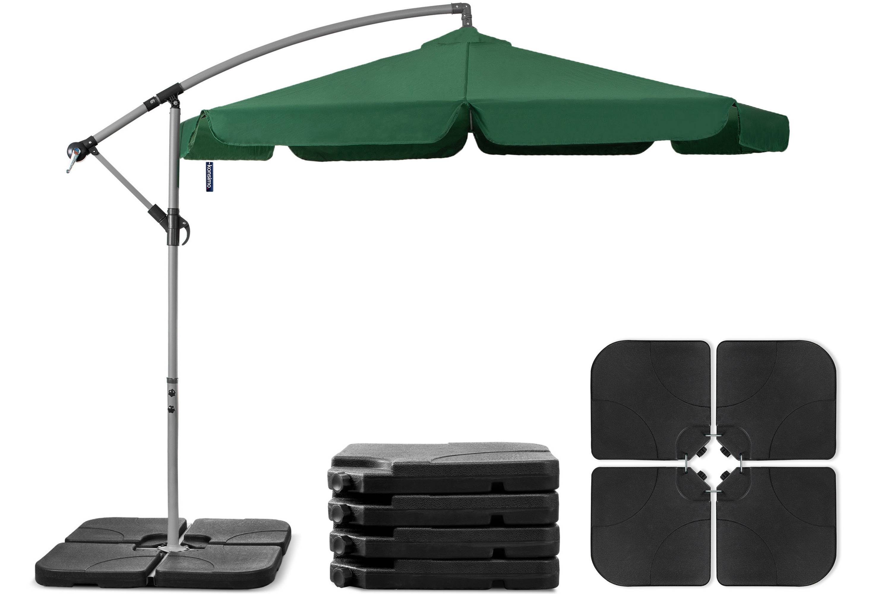 Konsimo Sonnenschirm FILIFO Regenschirm mit Gestell, Höhenverstellbarer  Schirm, UV-Beständig
