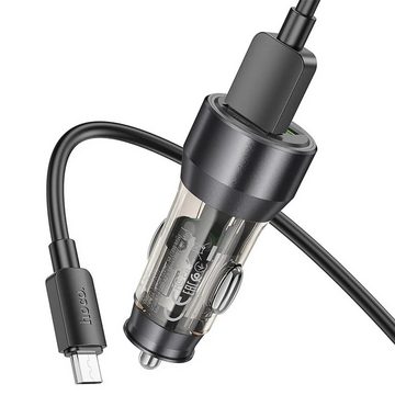 HOCO NZ12 microUSB Smartphone-Ladegerät (3000 mA, KFZ Dual USB Lade Stecker Zigarettenanzünder Charger Lightning Kabel)