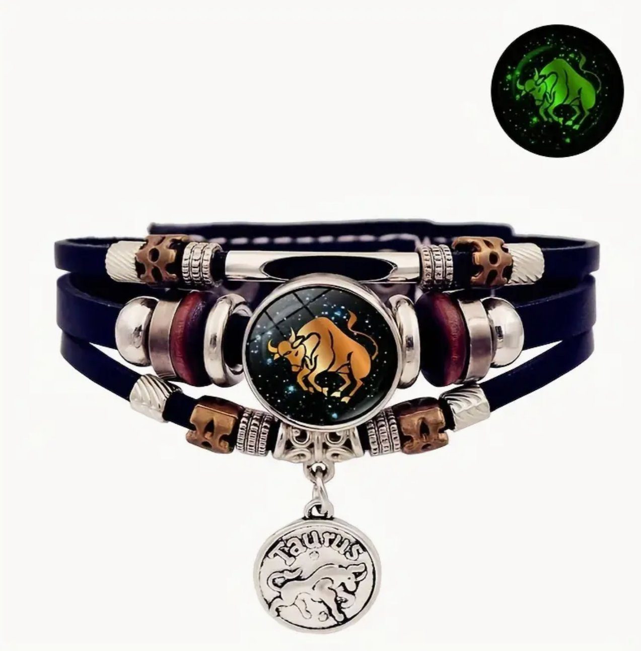 Armband mit Gravur Armband Sternzeichen Stier mit 3D Gravur im Glas