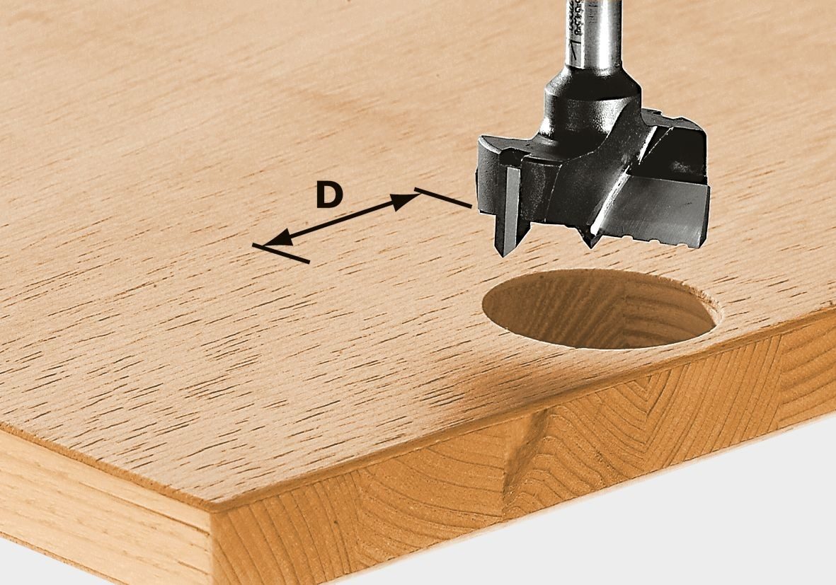 Fräsbohrer HW S8 D35 Beschlagbohrer 35 x 54,5 x 8 mm (491077) für Oberfräsen
