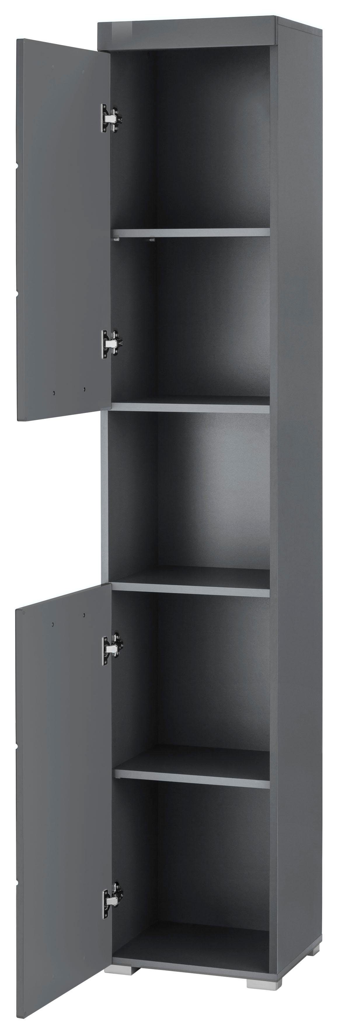 INOSIGN Hochschrank mit Fach offenen Avena cm, matt Badezimmerschrank 2 | Türen Höhe und Hochglanz 1 190 grau grau/grau
