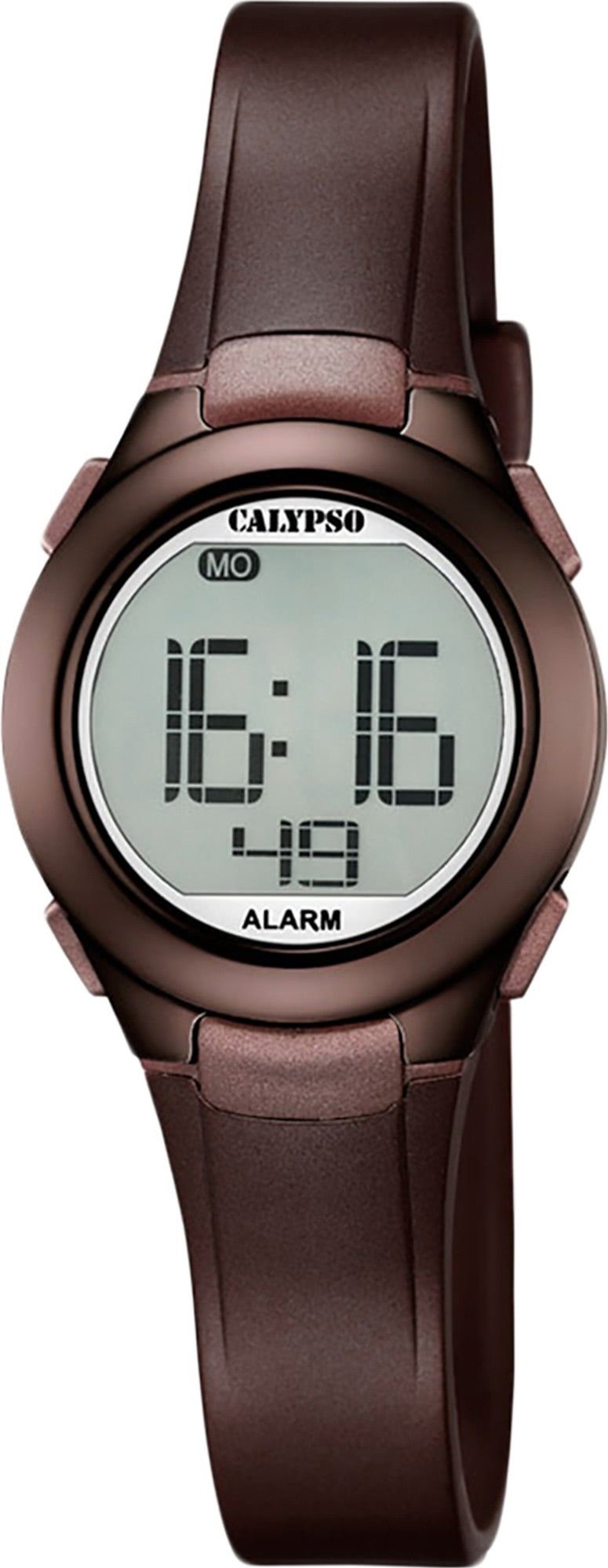 CALYPSO WATCHES Digitaluhr Calypso Damen Uhr K5677/6 Kunststoffband, ( Digitaluhr), Damen Armbanduhr rund, PURarmband braun, Sport