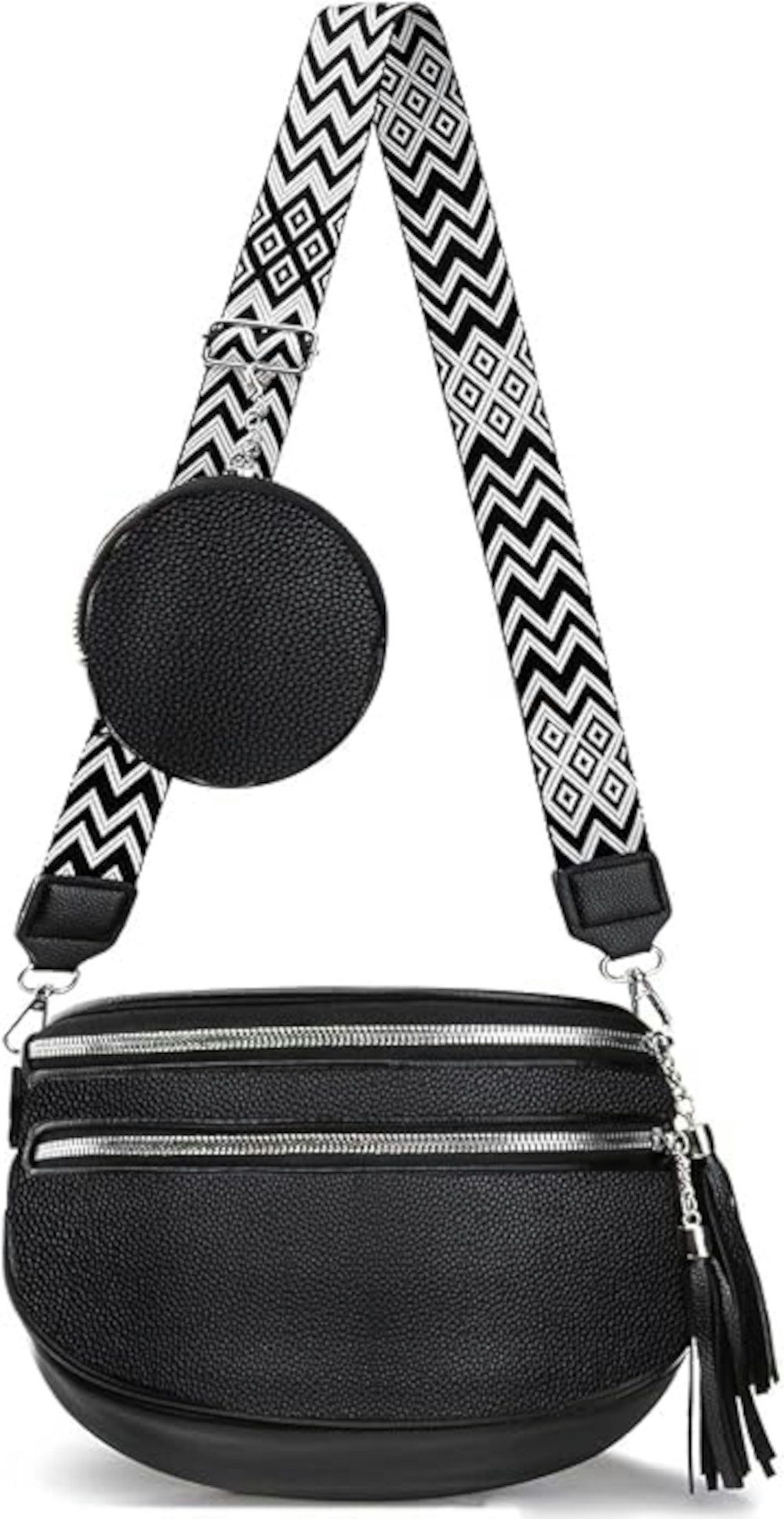 UE Stock Freizeittasche Moderne Crossbody Tasche Umhängetasche mit Münzgeldbörse - Schwarz, der perfekte Begleiter für jeden Tag