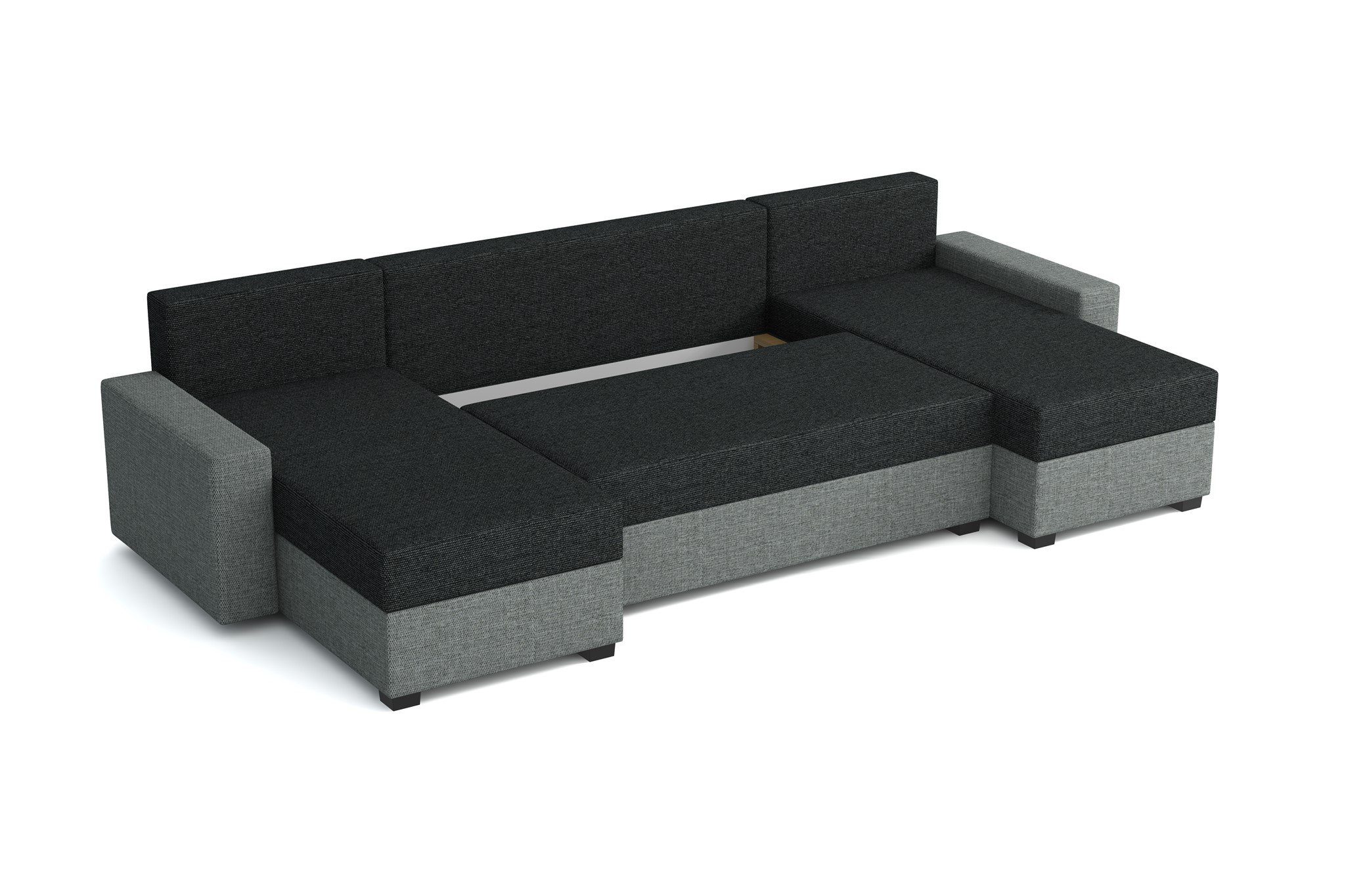 Fun Möbel Wohnlandschaft Sofa AGNETA Velourstoff Lincoln mit Schlaffunktion, inkl. Bettkasten und 4 Rückenkissen, Rundumbezug