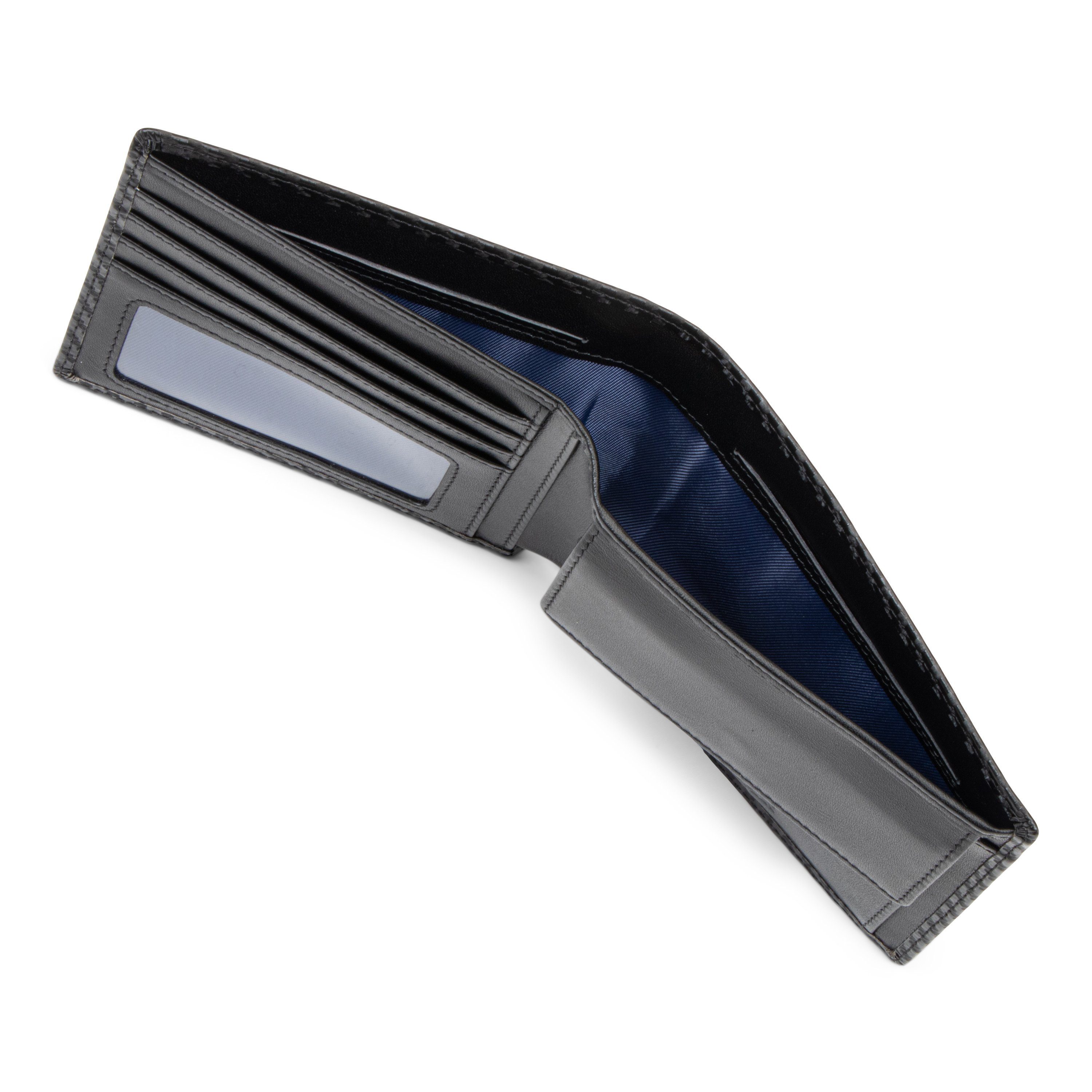 SERASAR Geldbörse Geldbörse "Carbon" (1-tlg), aus echtem Leder in Carbon Optik inkl.