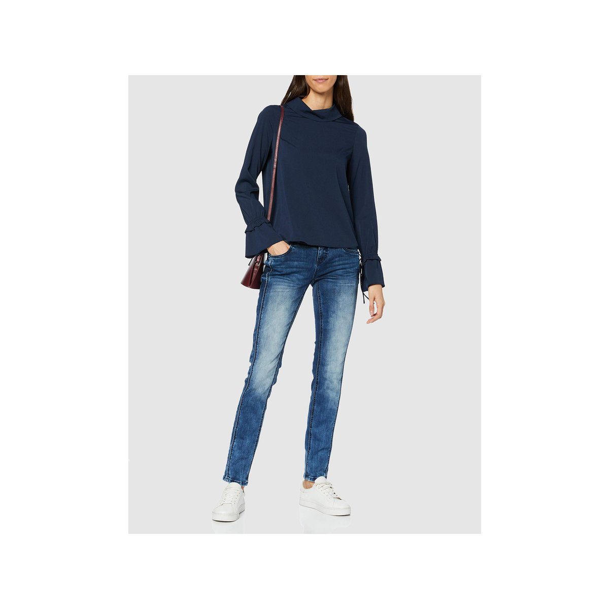 STREET (1-tlg) mittel-blau Skinny-fit-Jeans ONE regular