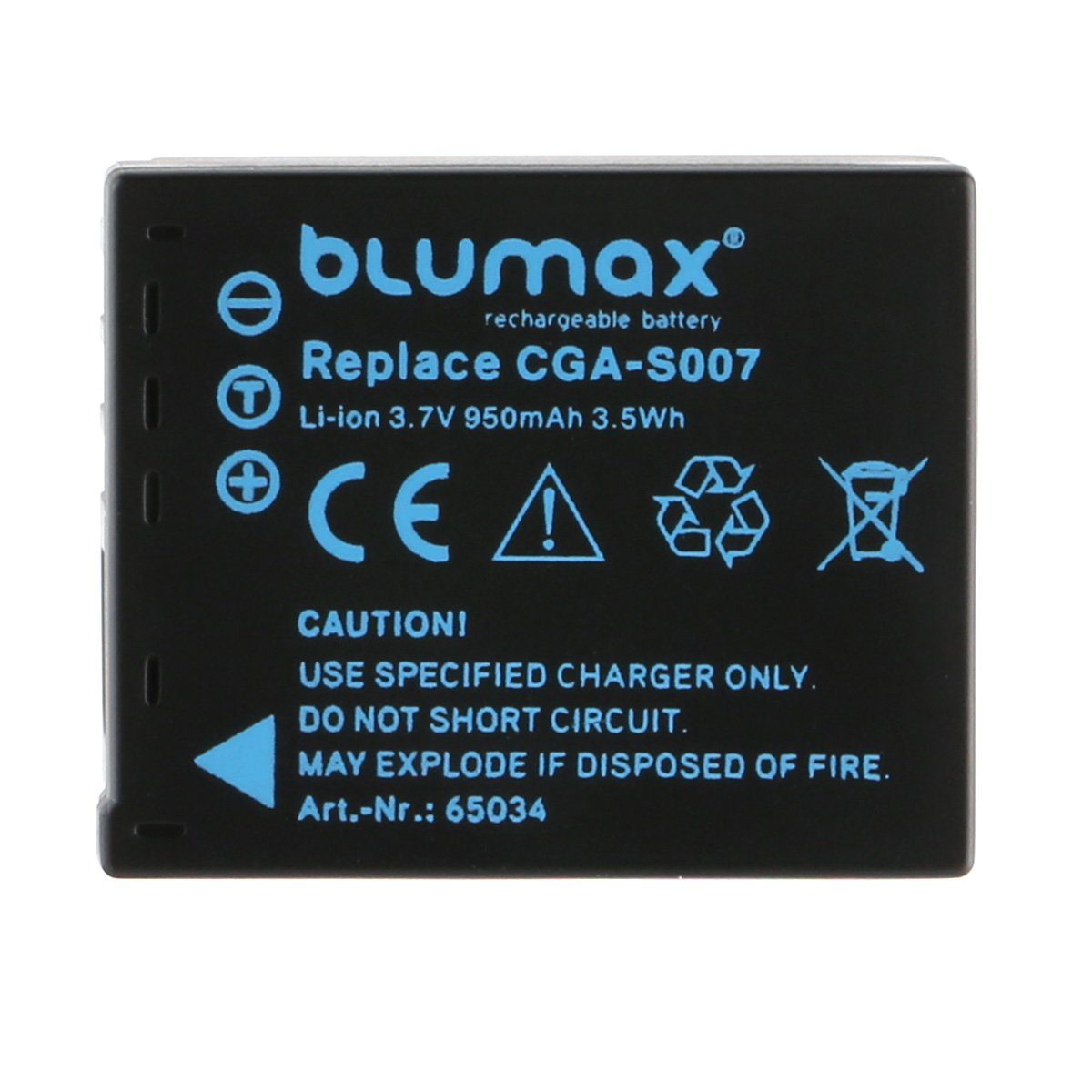 mAh Akku passend Blumax CGR-S007 für (3,6V) Kamera-Akku Panasonic 950