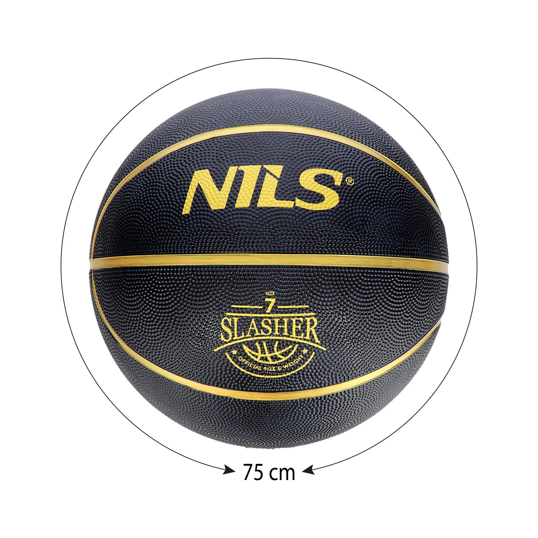 Nils Basketball Ball Slasher Größe 7 Umfang: 75cm, Indoor & Outdoor nutzbar