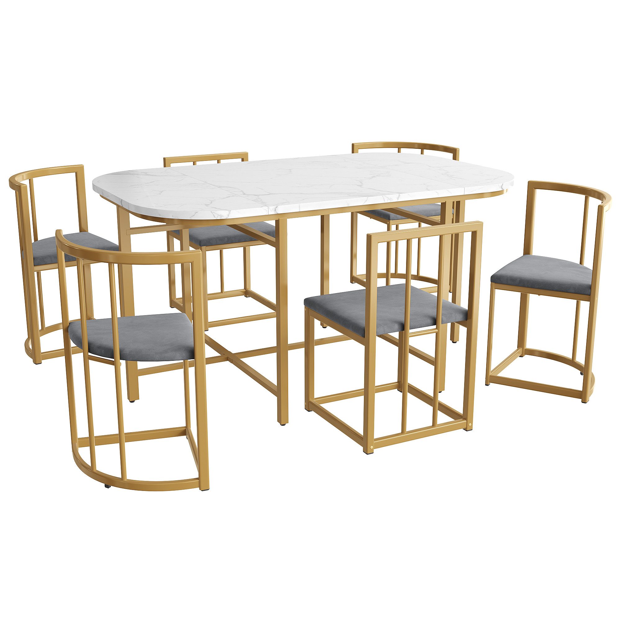 OKWISH Essgruppe Esszimmertisch-Set, (mit Esstisch, 4 günstig online kaufen