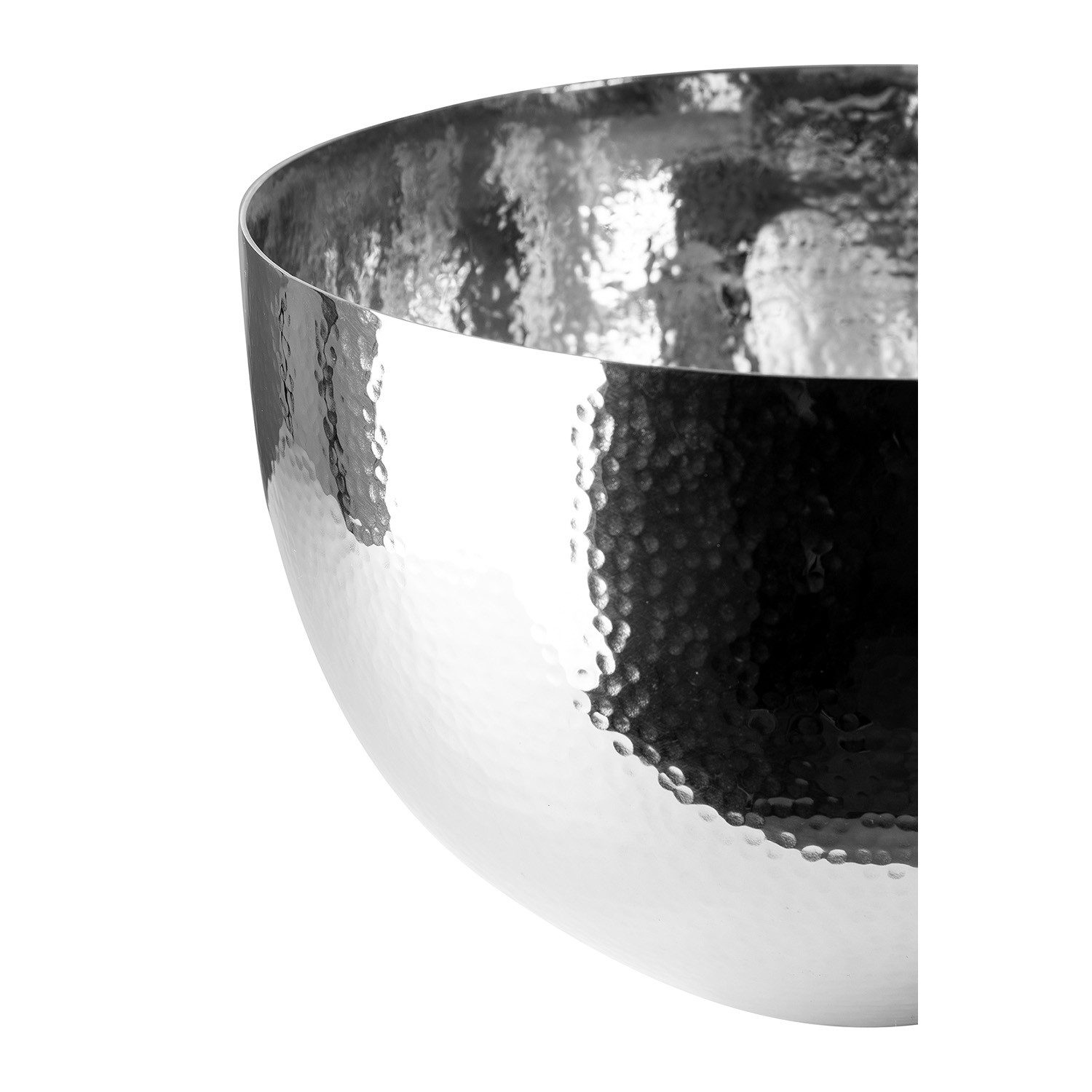 Fink Dekoschale MIRTA Schale - silberfarben - Edelstahl - H. 13cm x B. 21cm x D. 21cm (Servierschale, Geschenkidee - Deko), Edelstahl Servierplatte & Dekoschale - Glasschale Dekoobjekt 70cm