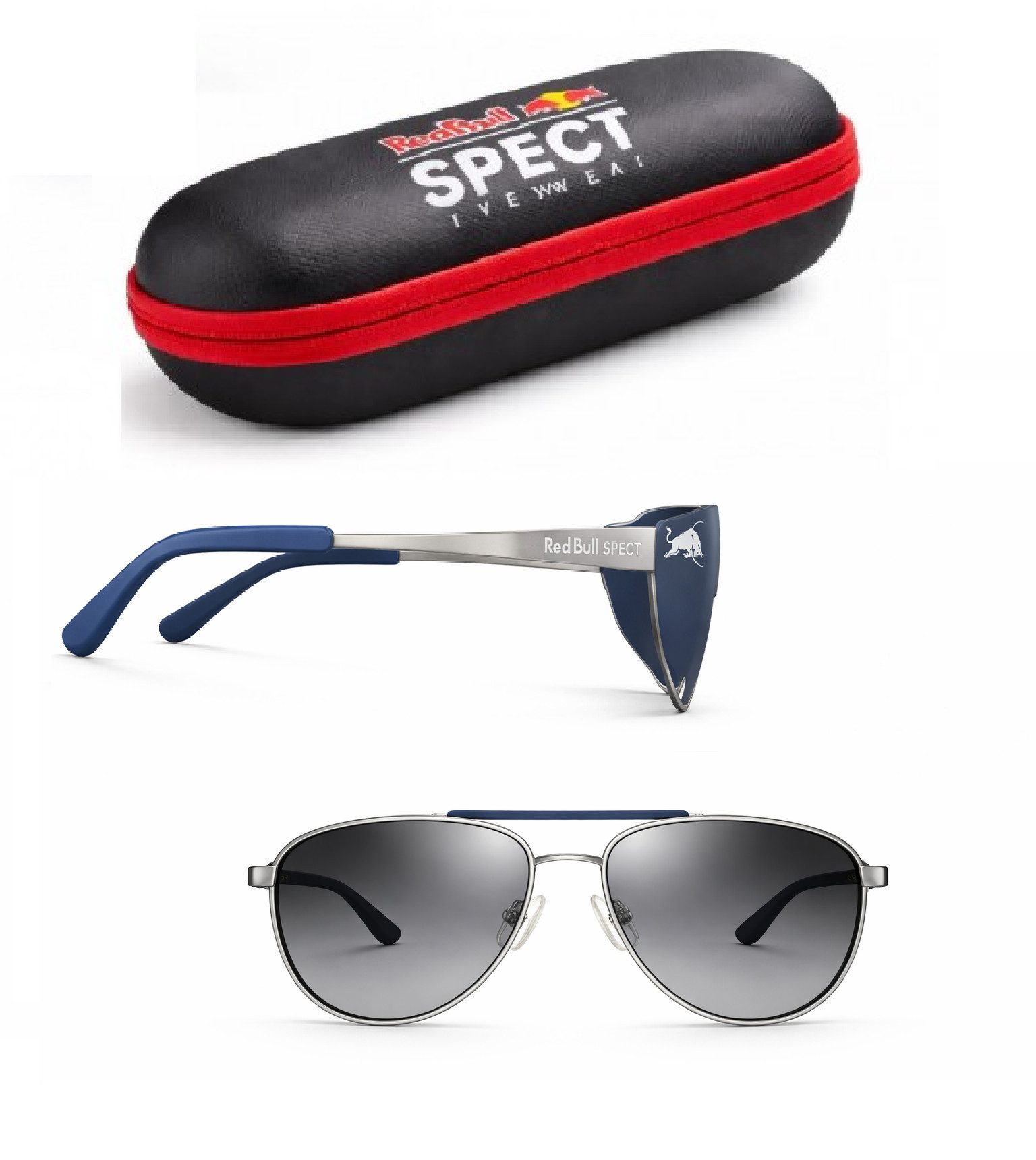 Red Bull Sonnenbrille Red Bull Sonnenbrille Sportlich Stylisch Auffällig Silber-Blau 005P