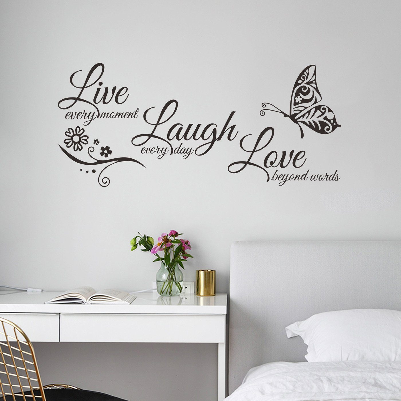 Coonoor Wandtattoo Schmetterlinge Wandaufkleber, für Wohnzimmer Schlafzimmer Büro
