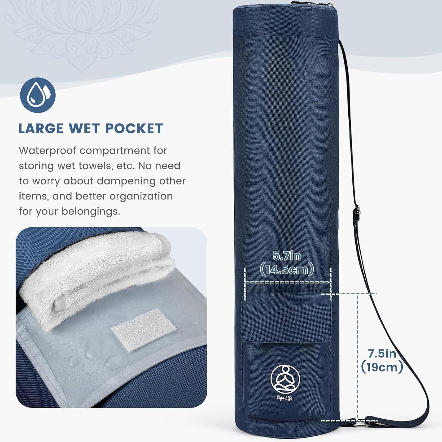 LuxusKollektion Yogatasche Yogatasche wasserdichte Tragetasche für Yogamatten Dunkelblau Pfau