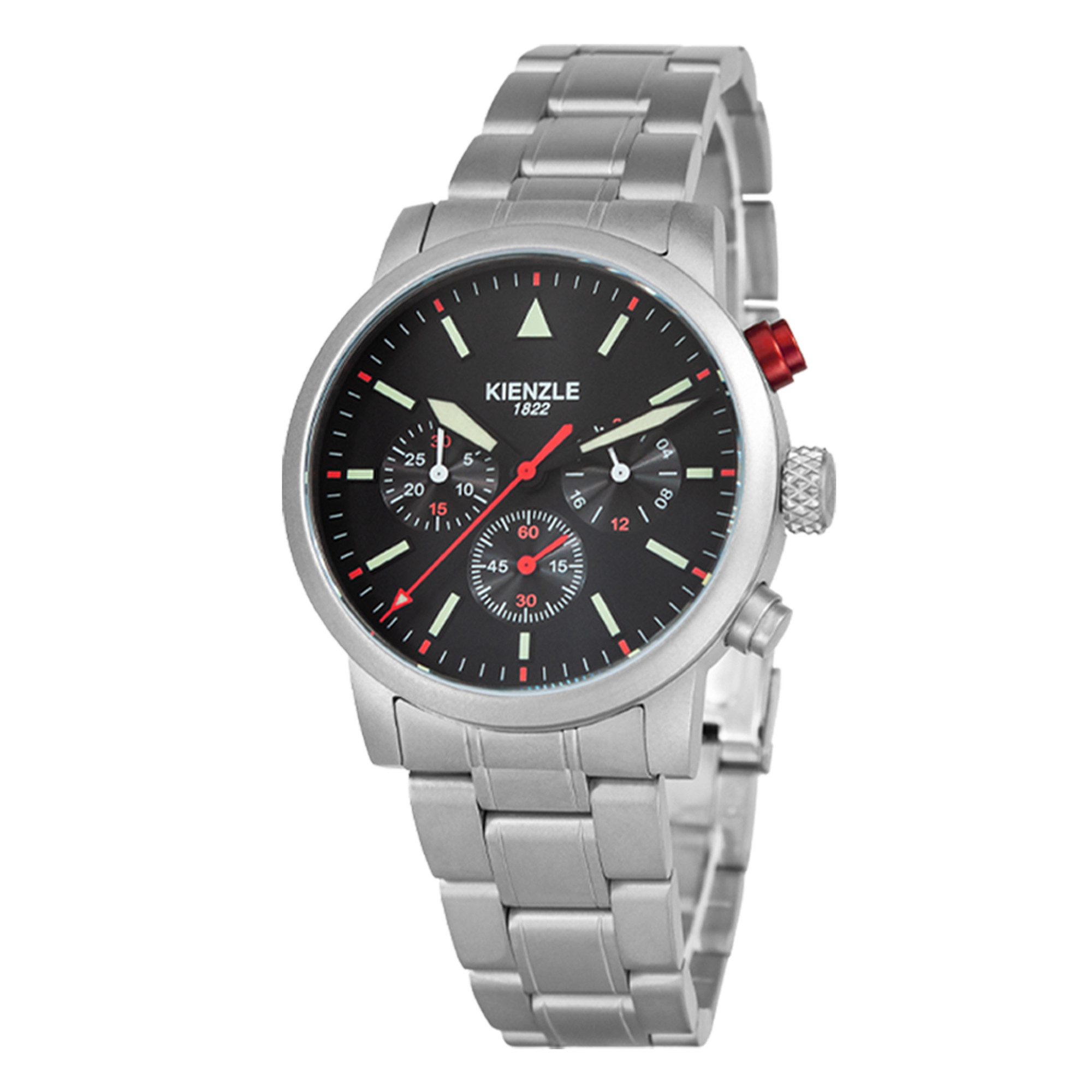 Kienzle Quarzuhr FLIEGER Quarz Chrono Armbanduhr Edelstahl KC416G