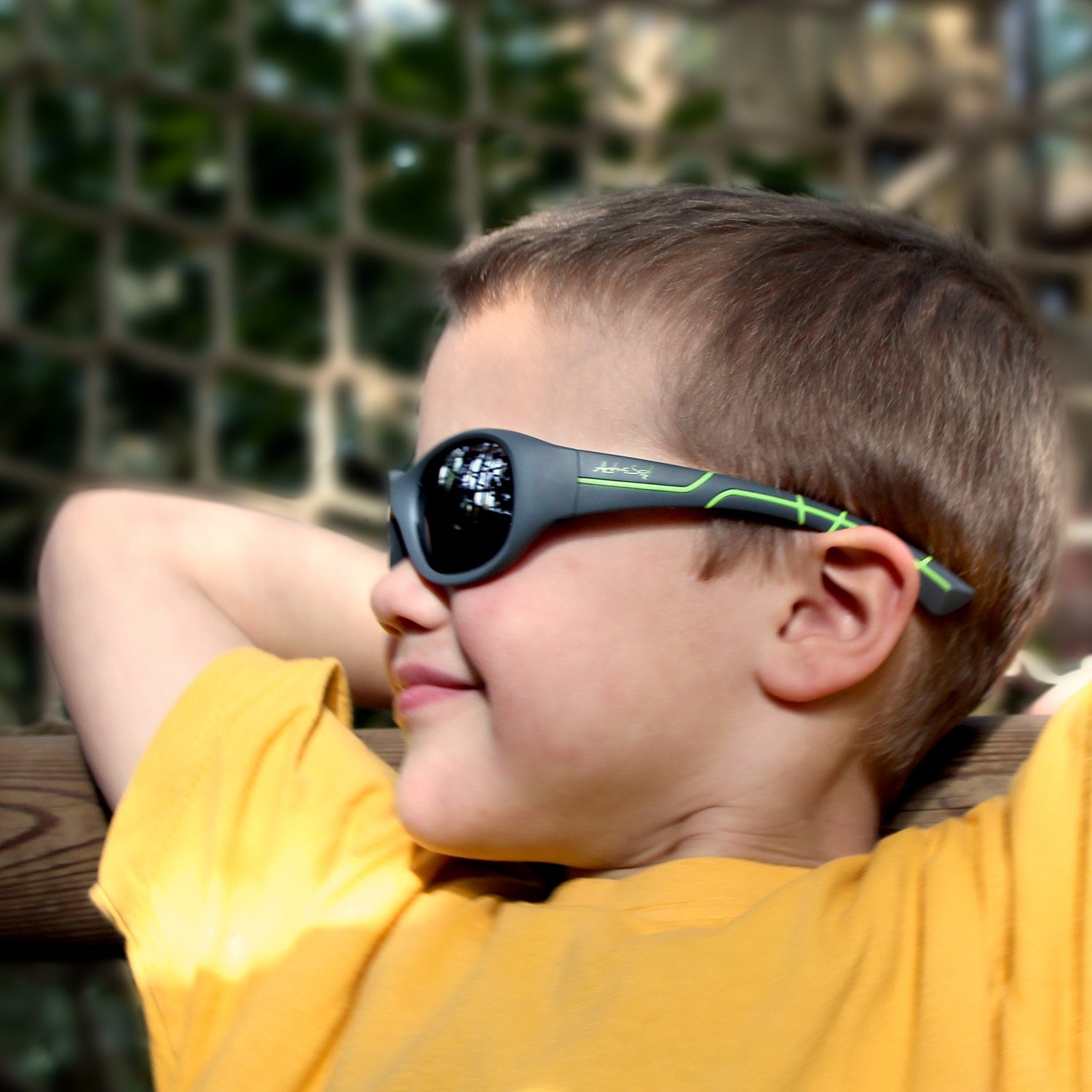 Anthrazit 5-10 Jahre, Kinder, Grün für ActiveSol BPA-frei SUNGLASSES - Sonnenbrille