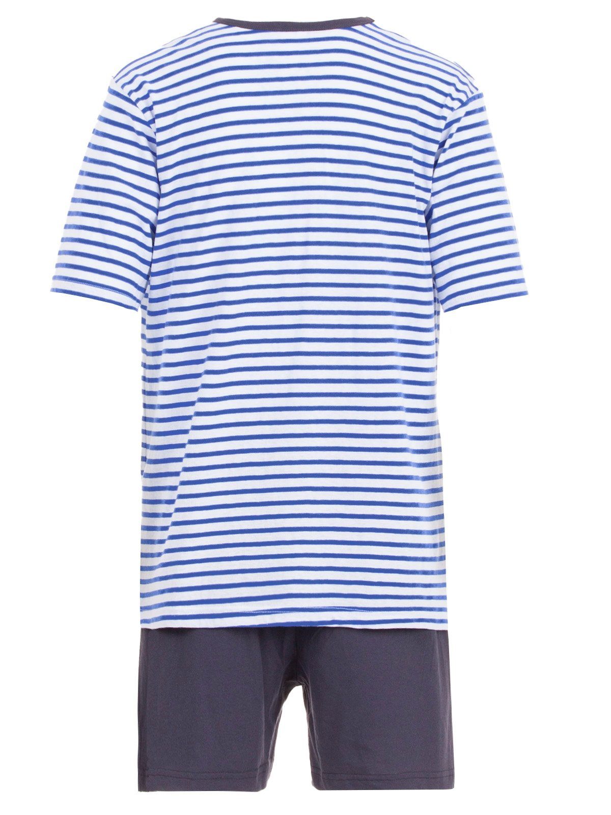 Gestreift Set blau Pyjama Shorty - Terre Henry Schlafanzug