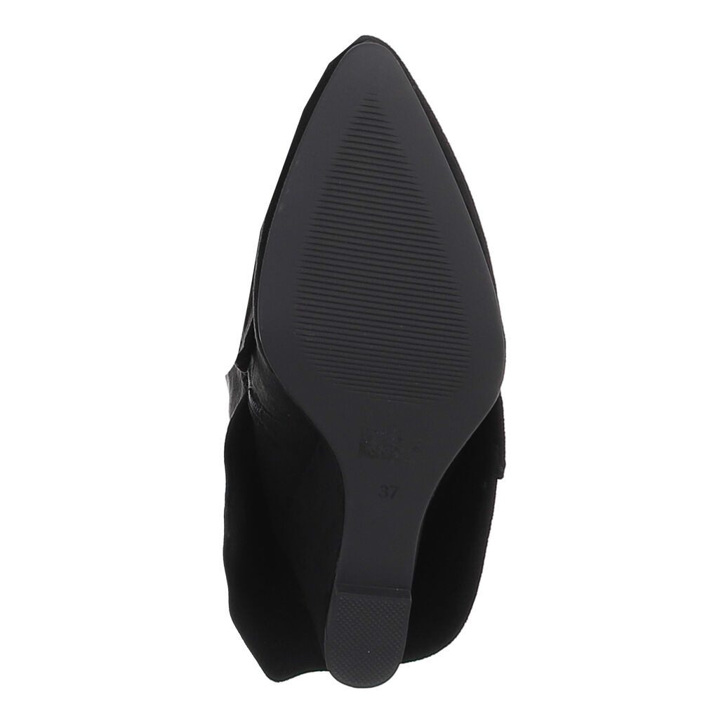 Ital-Design Damenstiefel mit hohem Schaft und Schmuckdetail Keilstiefel (92125471) Keilabsatz/Wedge Stiefel in Schwarz