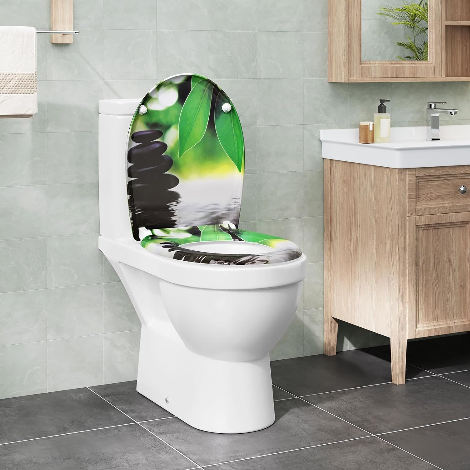 EUGAD WC-Sitz (1-St), Toilettendeckel mit Absenkautomatik O-förmige