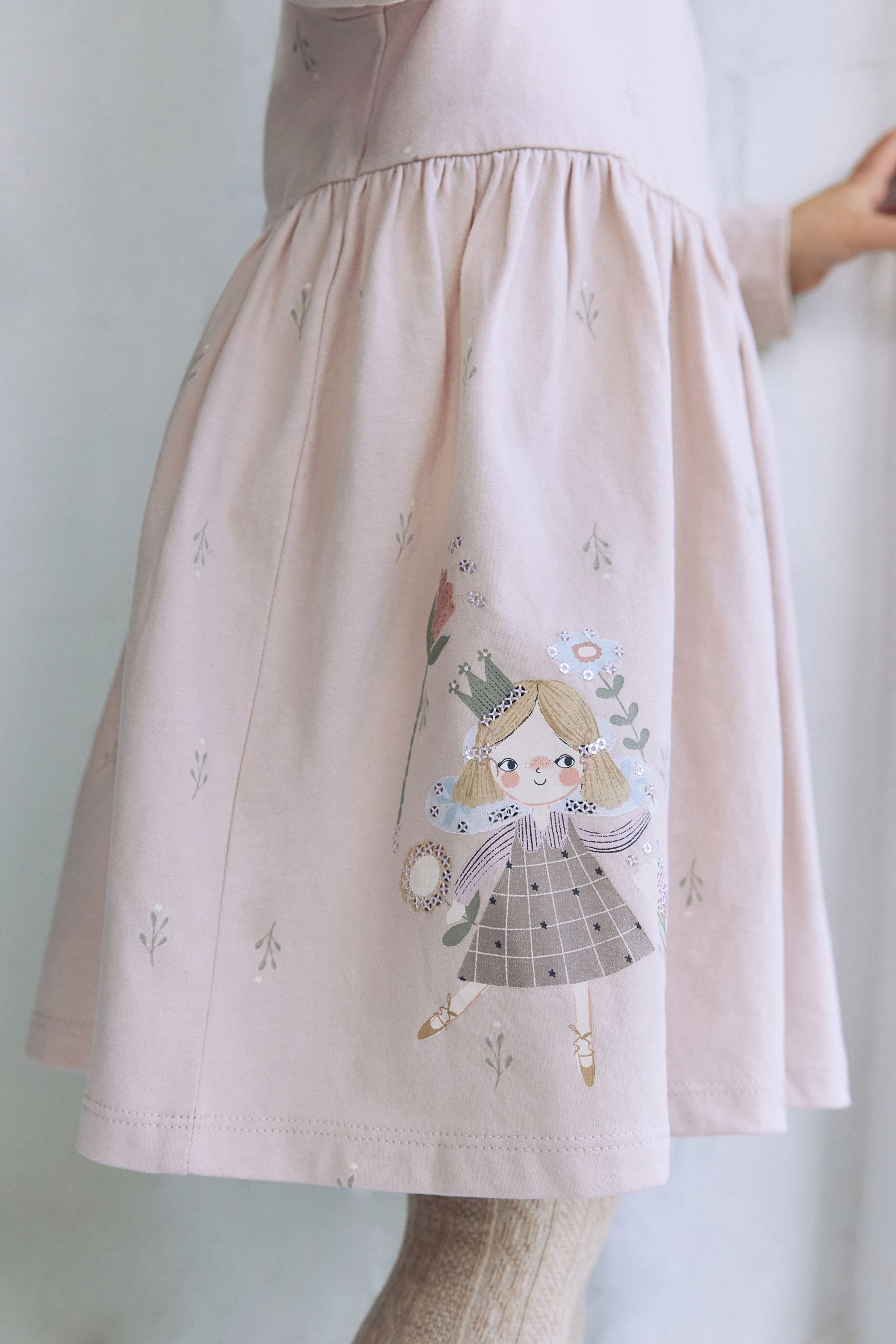 Next Blusenkleid Verziertes Kleid mit langen Ärmeln (1-tlg)